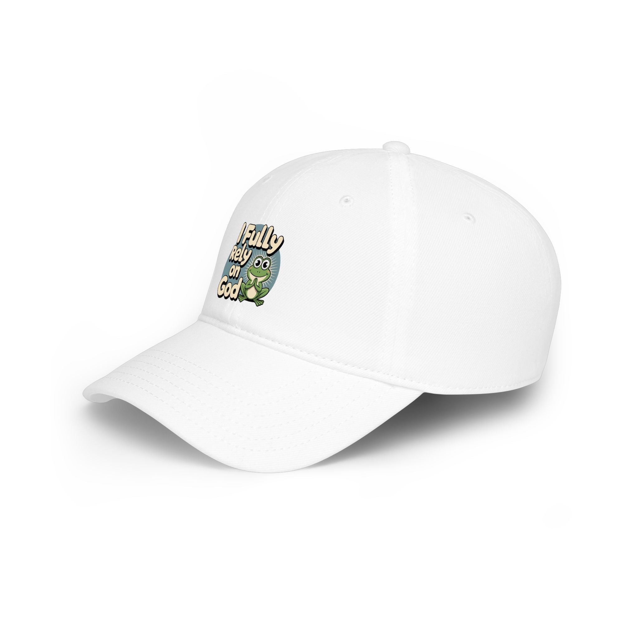 I Fully Rely on God Frog Cap - Low Profile Baseball Hat, Christian Faith Baseball Cap