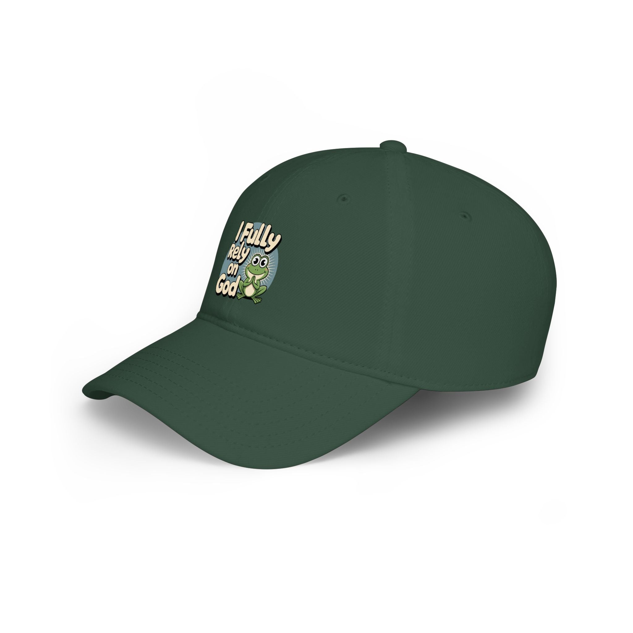 I Fully Rely on God Frog Cap - Low Profile Baseball Hat, Christian Faith Baseball Cap