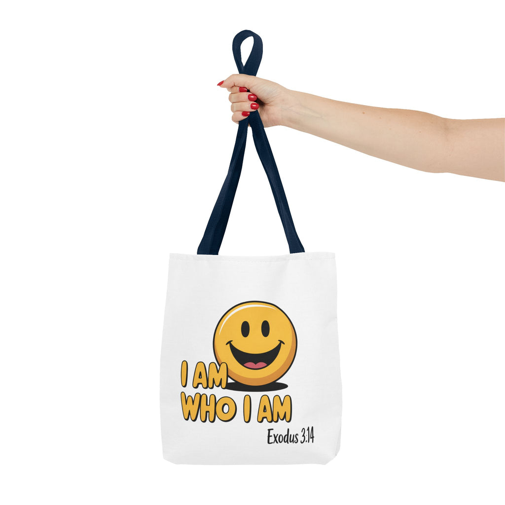 I Am Who I Am Tote Bag – Smiley Faith Design (Exodus 3:14)
