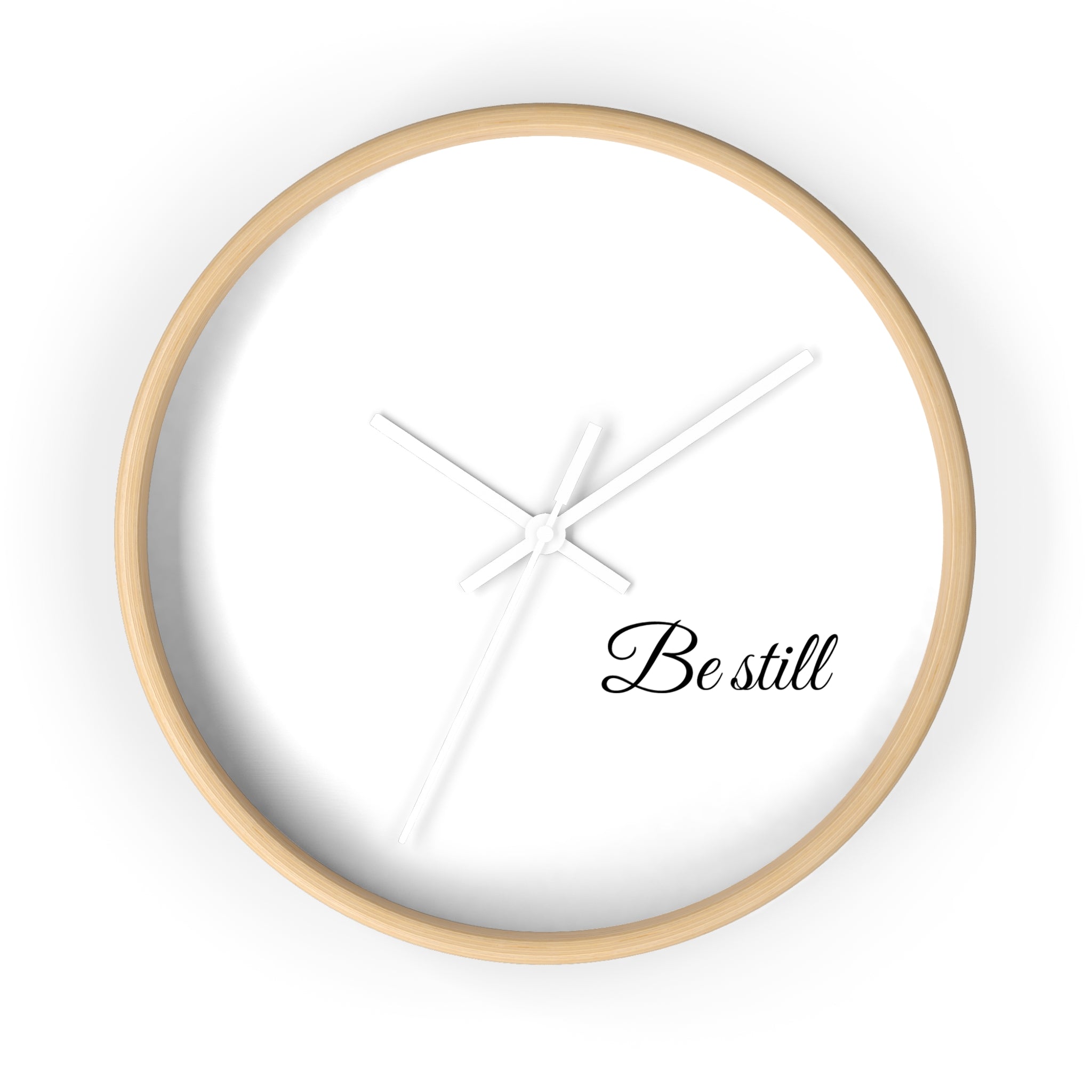 Be Still Wall Clock — Minimalist Bible Scripture Clock