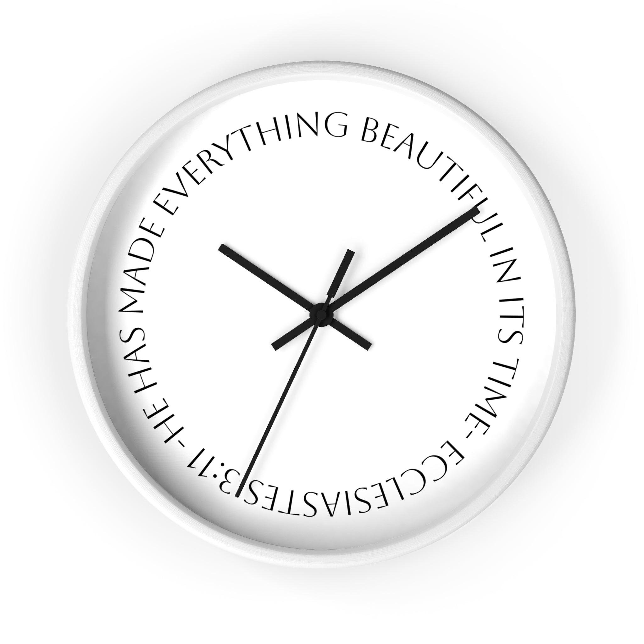 "Everything Beautiful In It´s Time"— (Ecclesiastes 3:11) Scripture Decorative Wall Clock