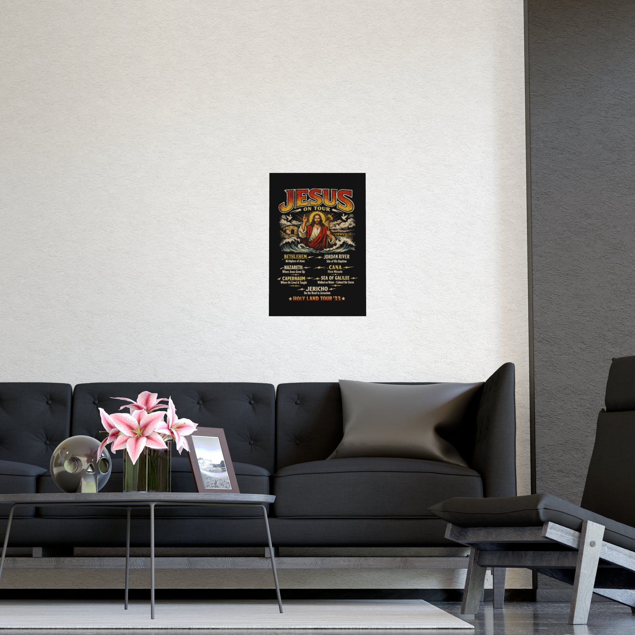 Jesus on Tour Matte Poster — Christian Map Tour Art (Places Jesus Visited)