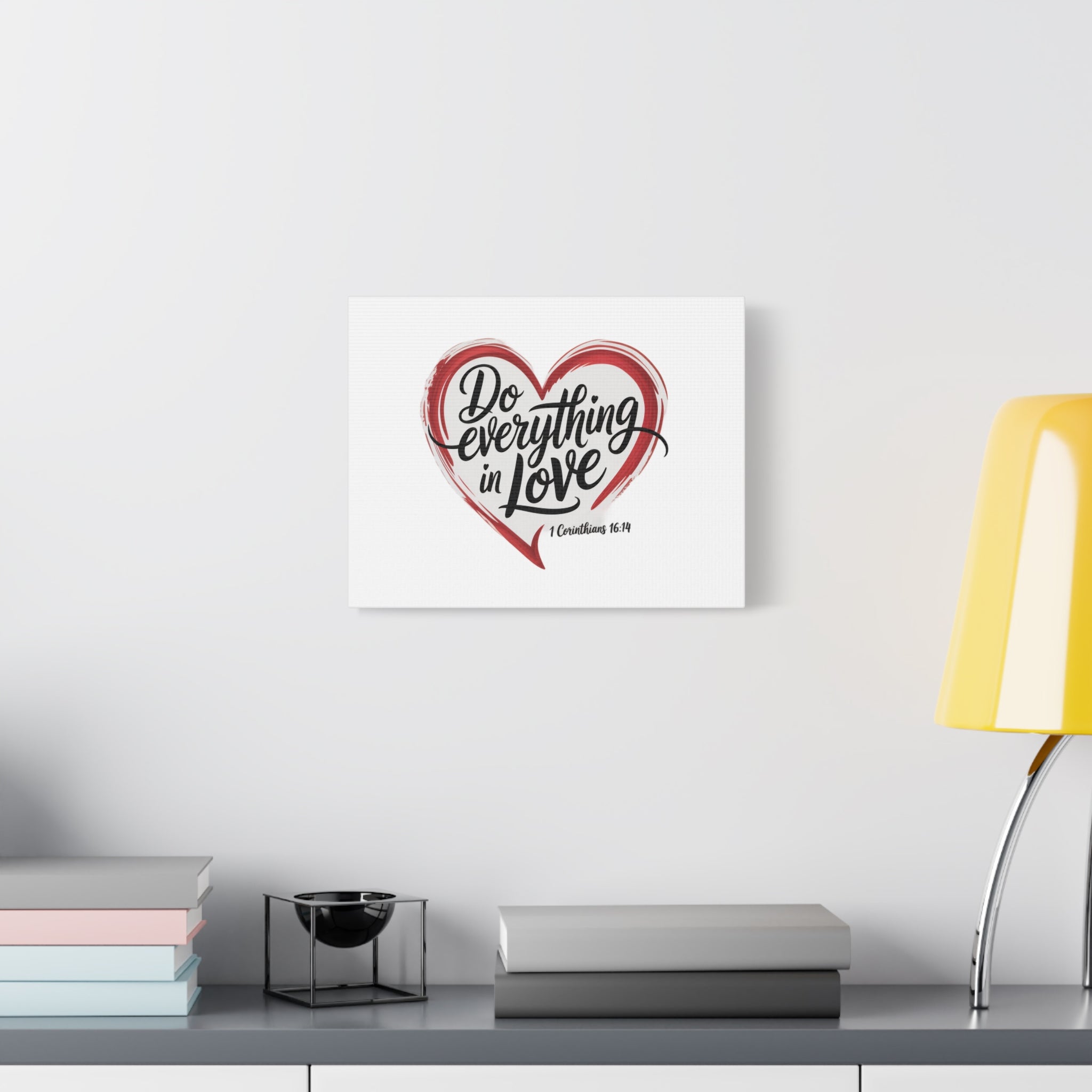 Do Everything in Love Heart Canvas — Stretched Matte Wall Art