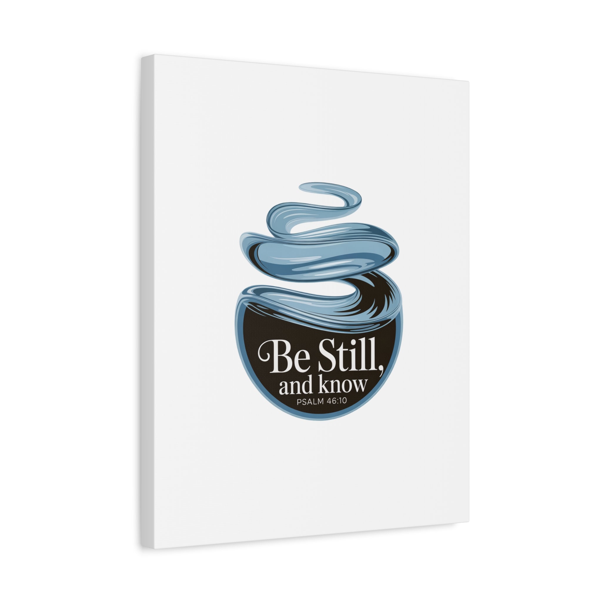 Be Still & Know Canvas Wall Art — Minimal Heart Quote Stretched Matte Canvas