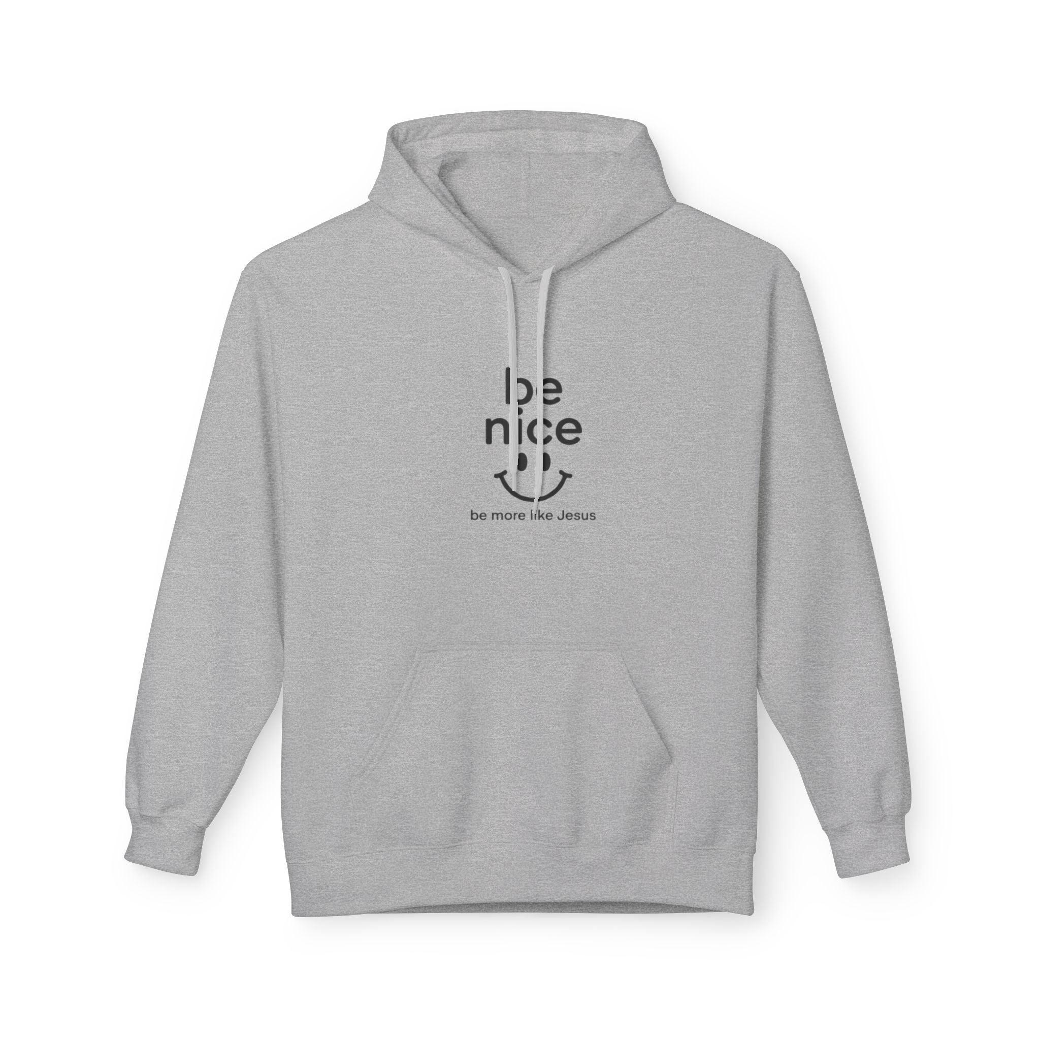 Be Nice' Minimal Smiley Hoodie — Casual Positive Message Pullover