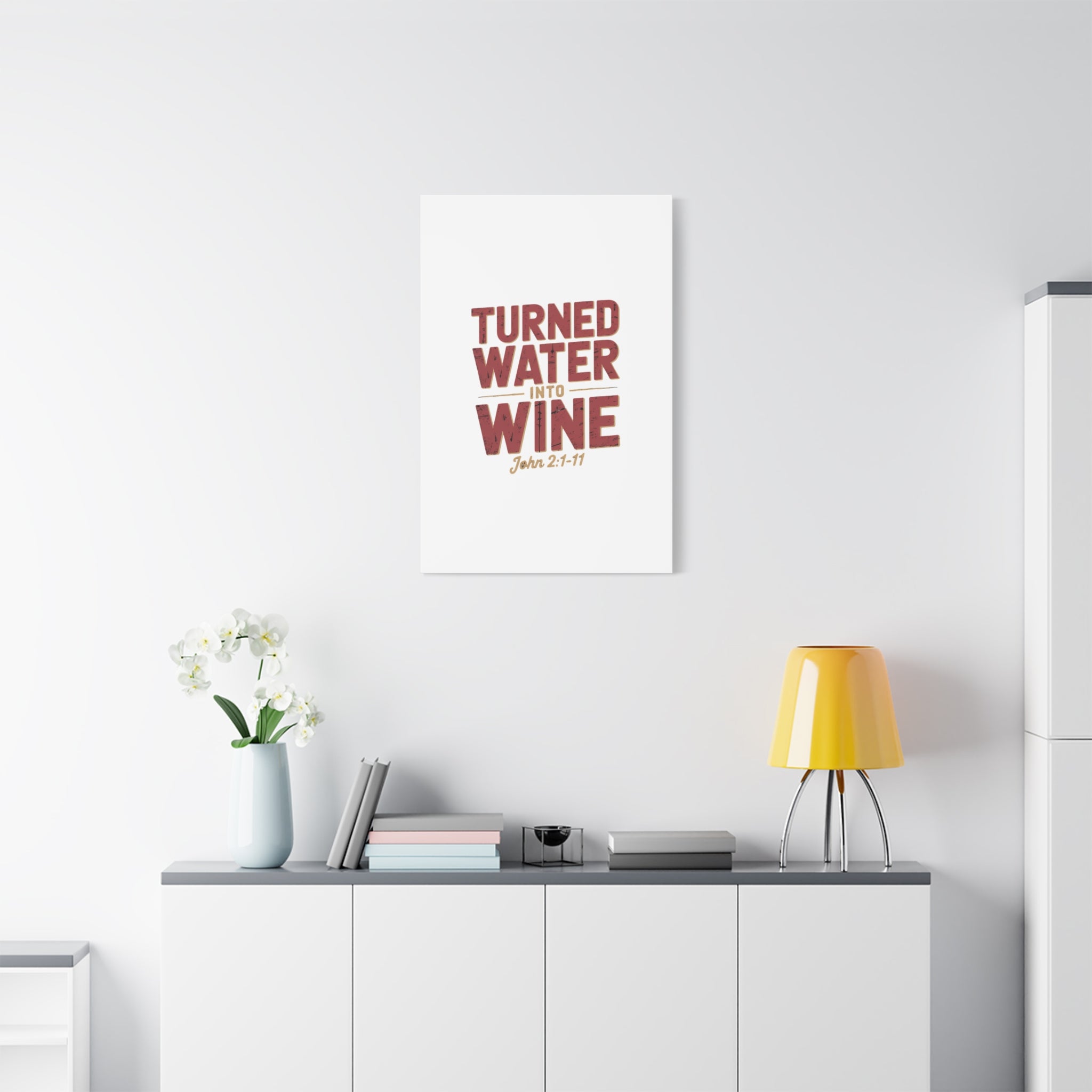He Turned Water Into Wine — Christian Canvas Wall Art (Matte Stretched)