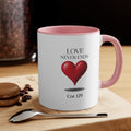 Love Never Ends Mug — Heart Accent Ceramic Mug