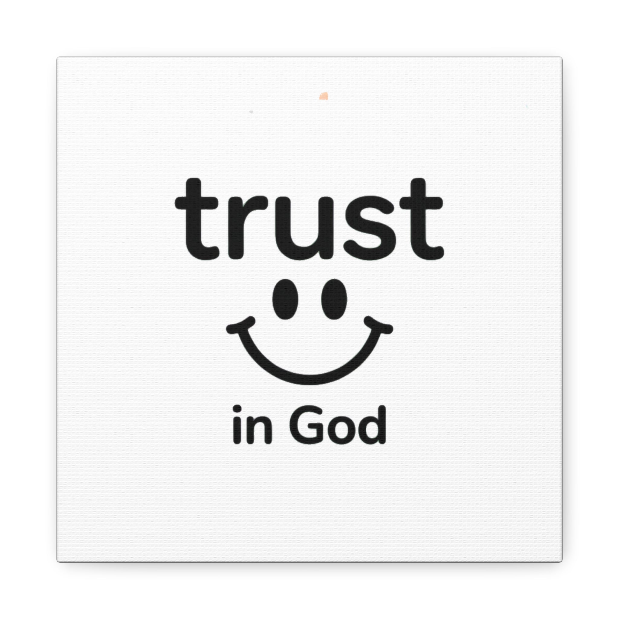 Trust in God Canvas Wall Art — Minimal Heart Quote Stretched Matte Canvas