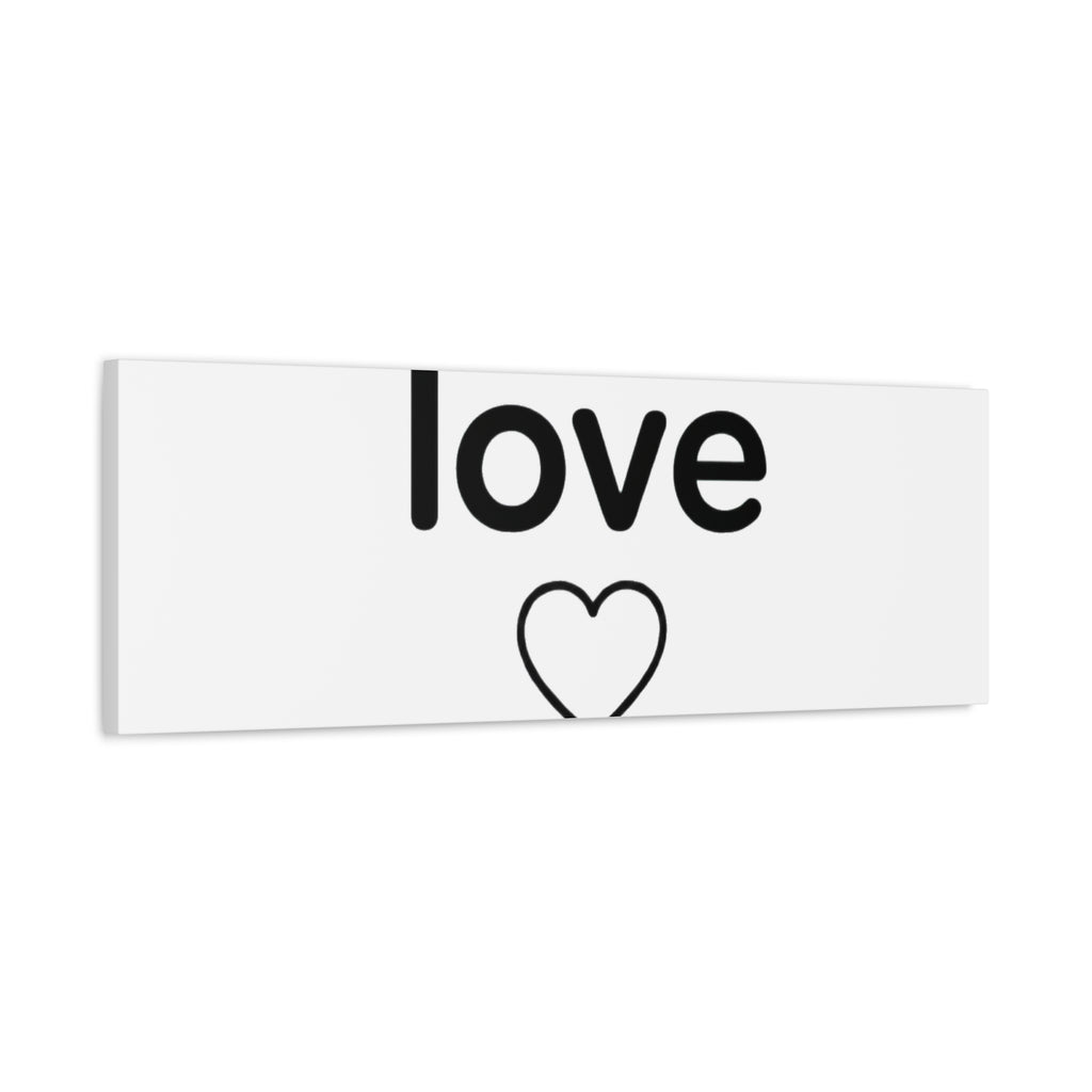Canvas Wall Art — "love" Heart with "never ends cor. 129" Minimalist Print
