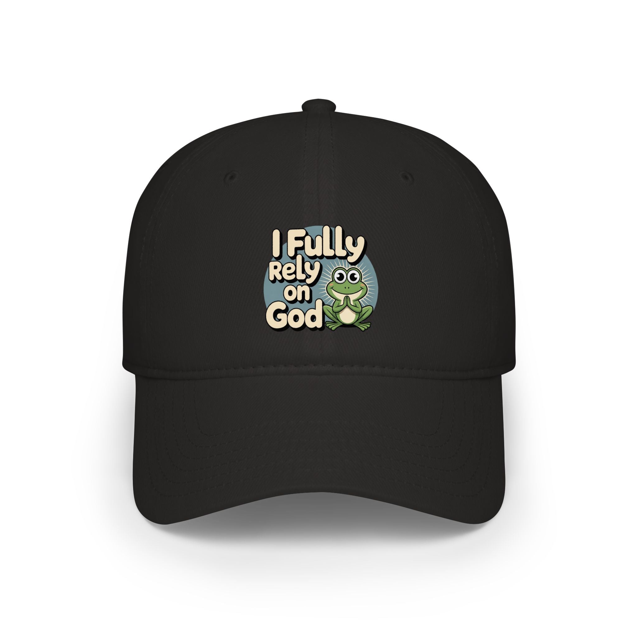 I Fully Rely on God Frog Cap - Low Profile Baseball Hat, Christian Faith Baseball Cap