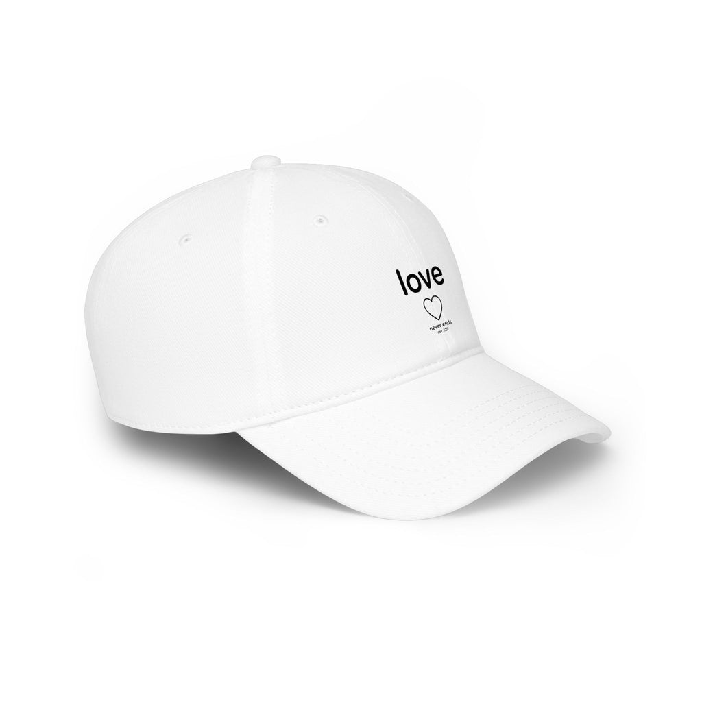 Love Heart Embroidered Baseball Cap — Minimalist Red Low-Profile Hat