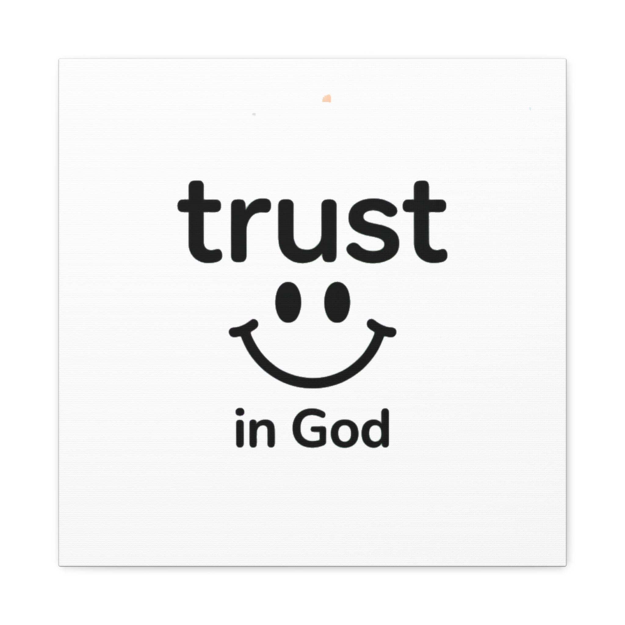 Trust in God Canvas Wall Art — Minimal Heart Quote Stretched Matte Canvas