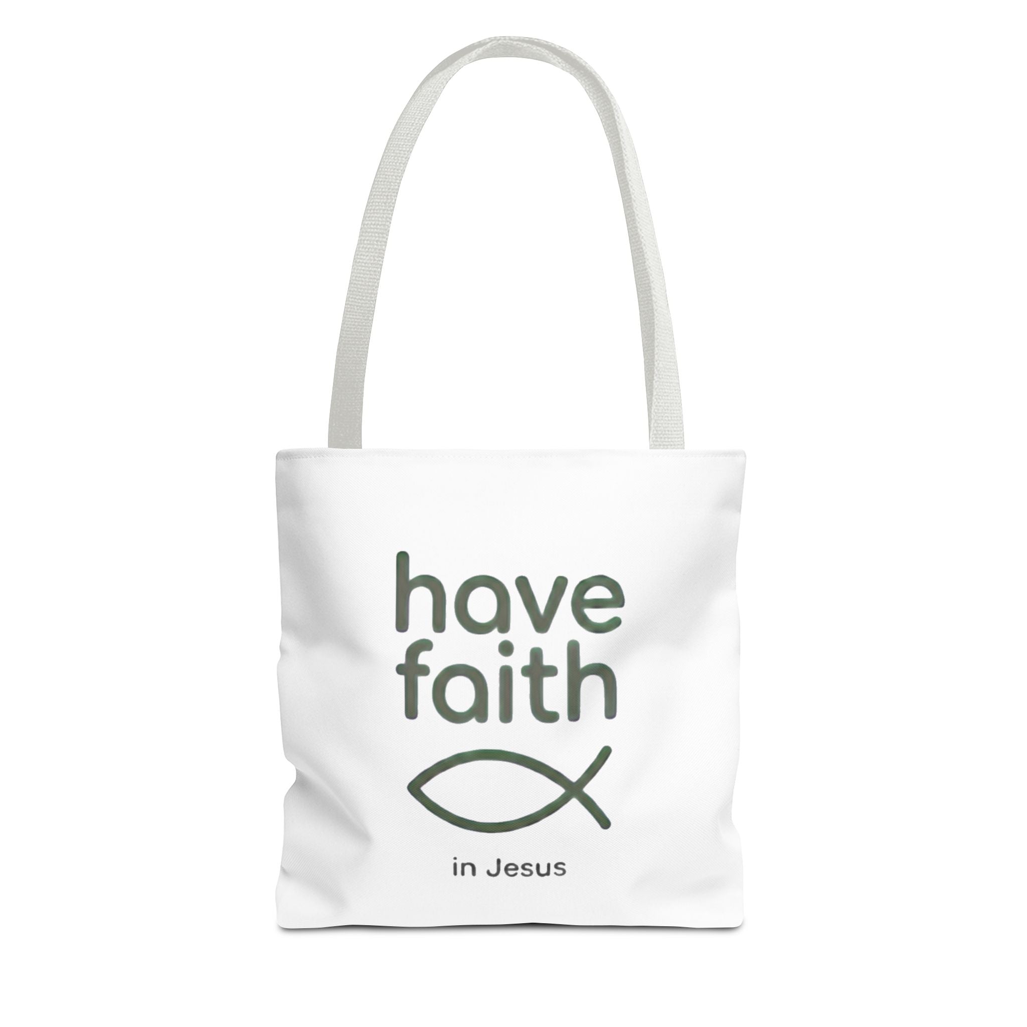 Have Faith in Jesus Tote Bag — Christian Fish Symbol Canvas Tote