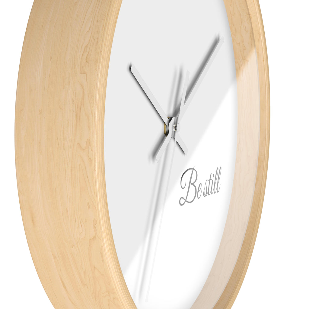 Be Still Wall Clock — Minimalist Bible Scripture Clock