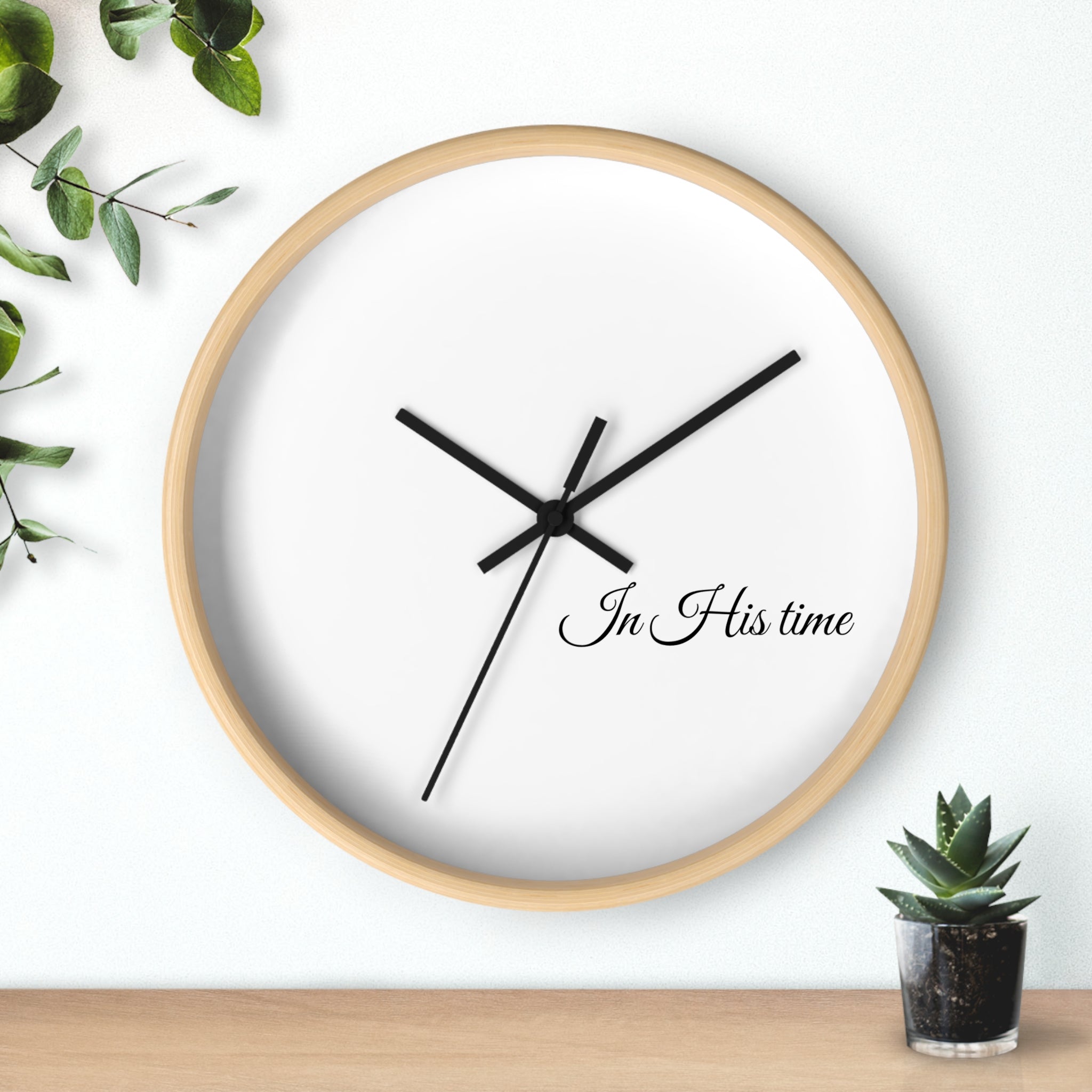 In His Time Wall Clock — Minimalist Bible Scripture Clock