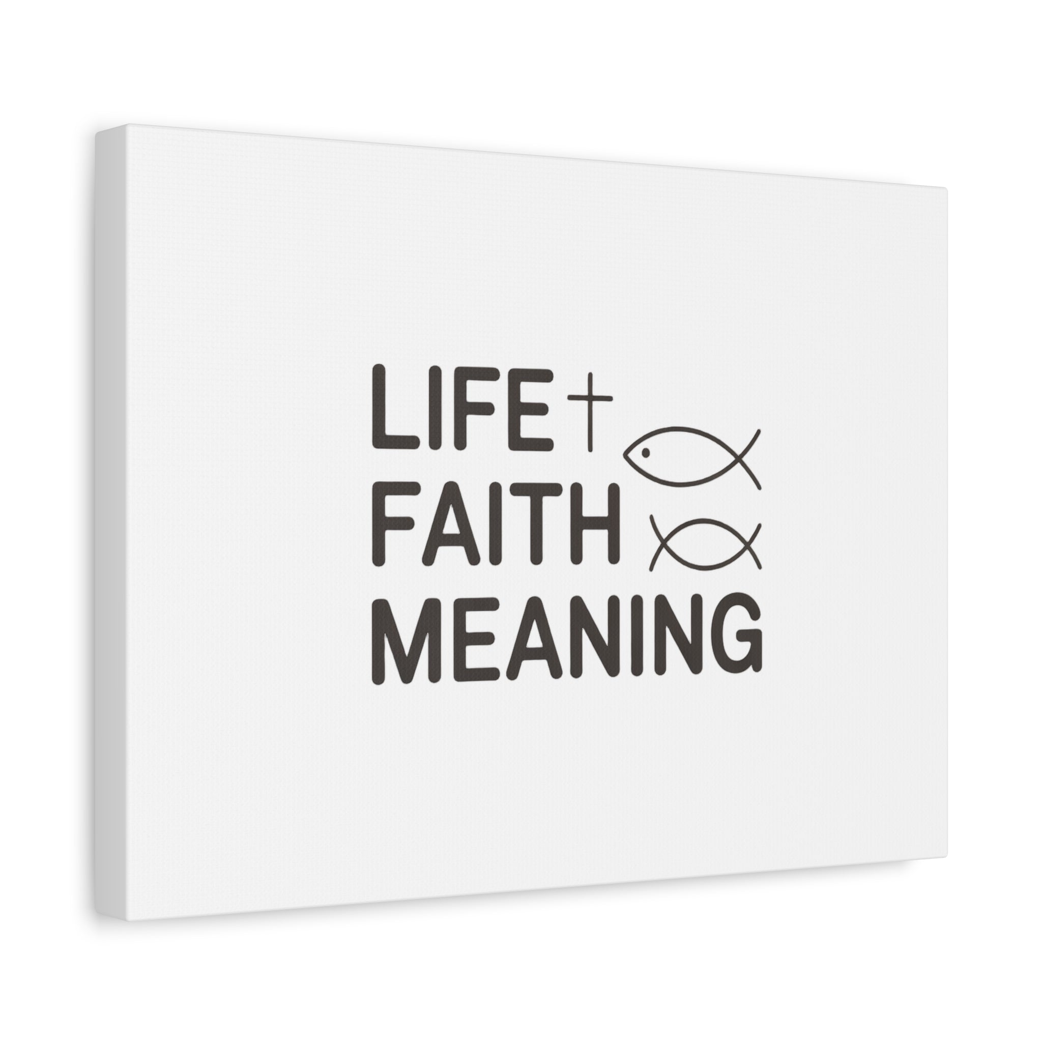 Faith Wall Canvas - "Life + Faith = Meaning" Minimal Christian Art