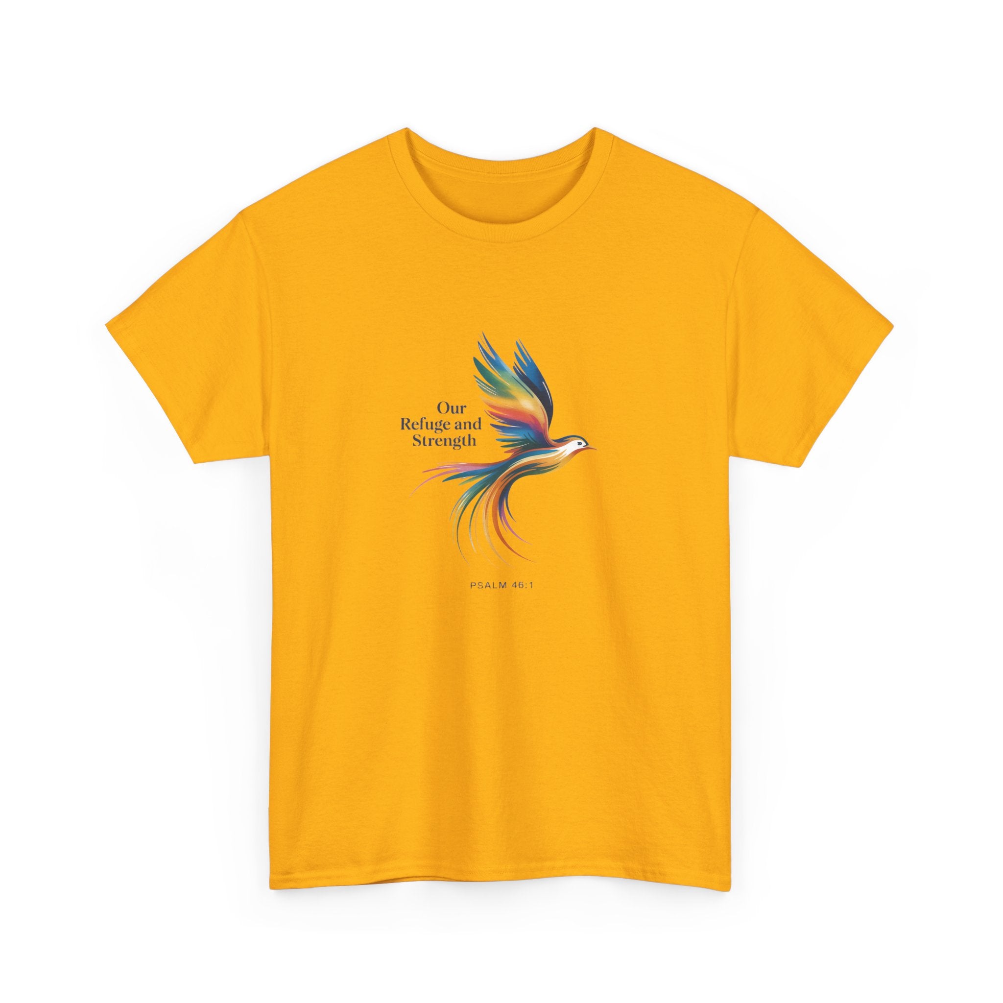 Psalm Bird Tee — "Our Refuge and Our Strength" Christian T-Shirt