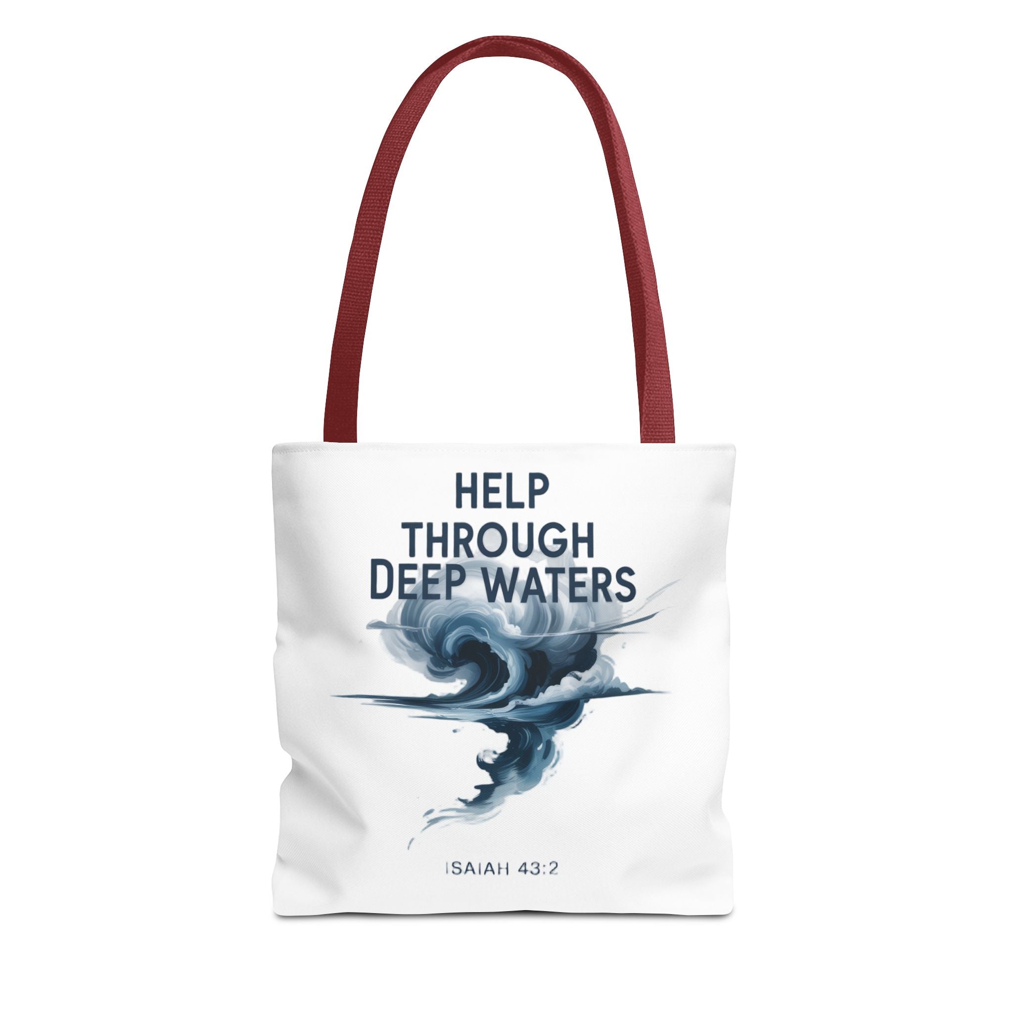Tote — "Help Through Deep Waters" Inspirational Scripture Tote Bag (Isaiah 43:2)