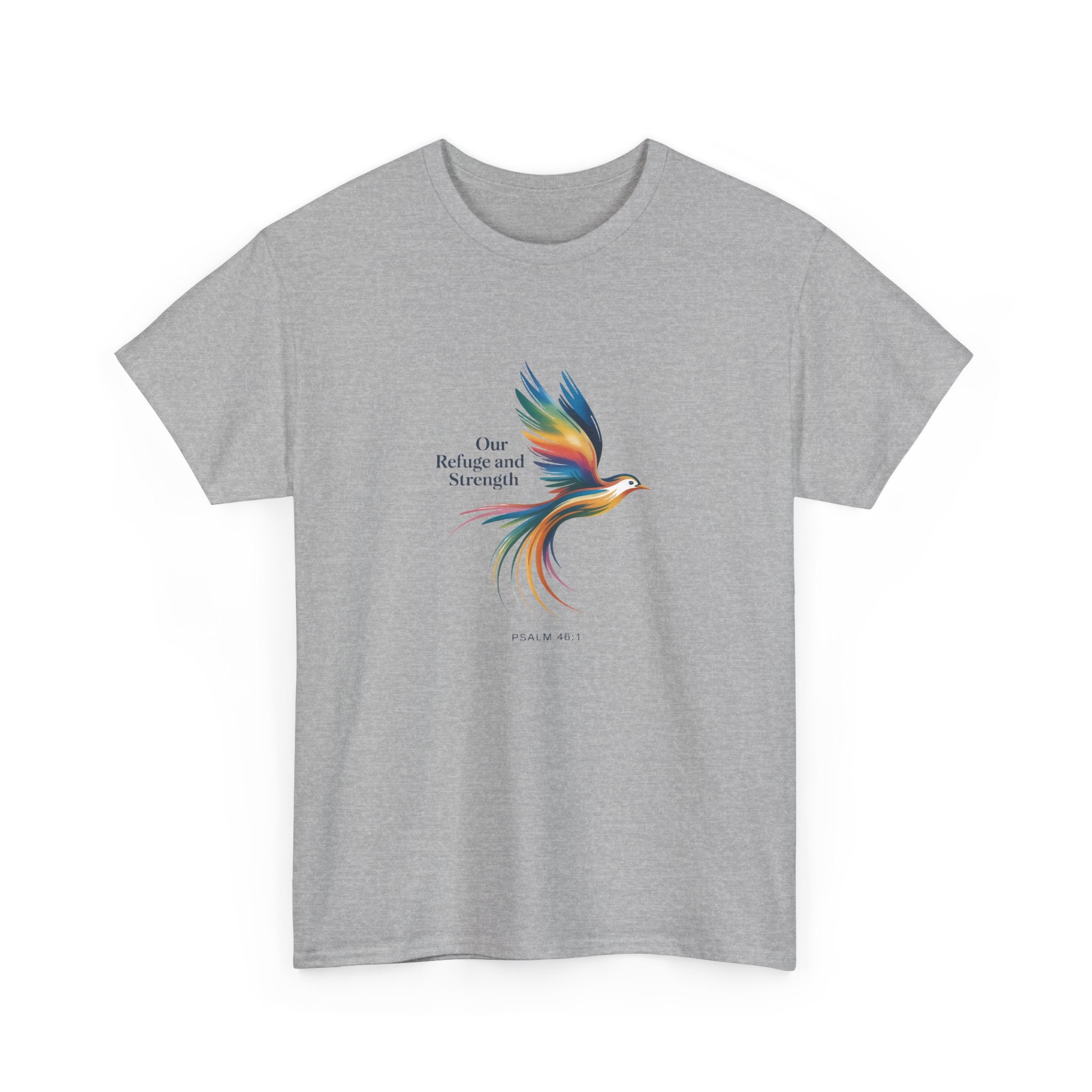 Psalm Bird Tee — "Our Refuge and Our Strength" Christian T-Shirt