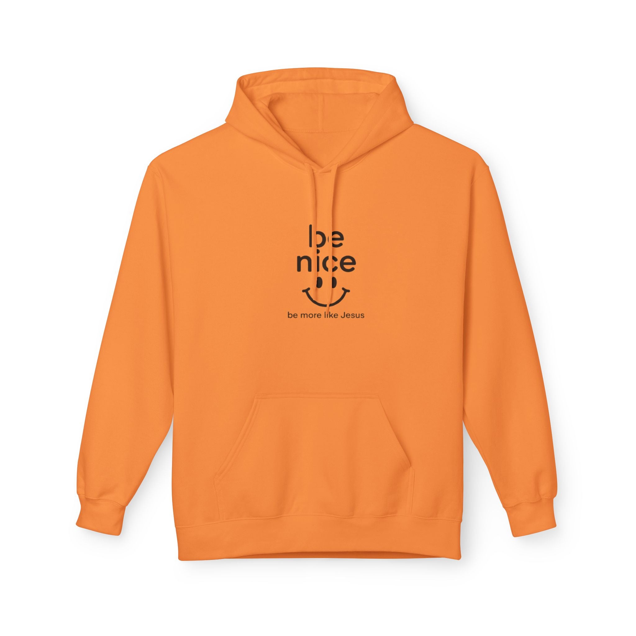 Be Nice' Minimal Smiley Hoodie — Casual Positive Message Pullover