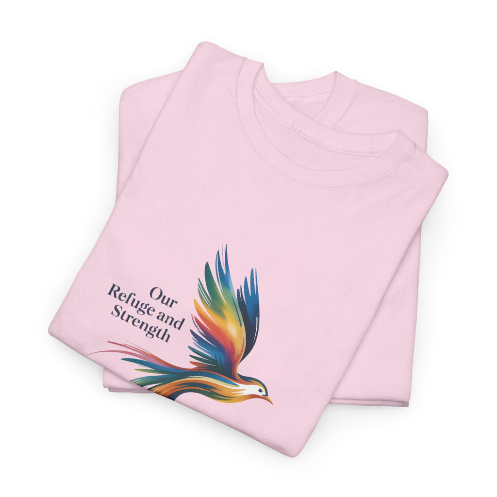 Psalm Bird Tee — "Our Refuge and Our Strength" Christian T-Shirt