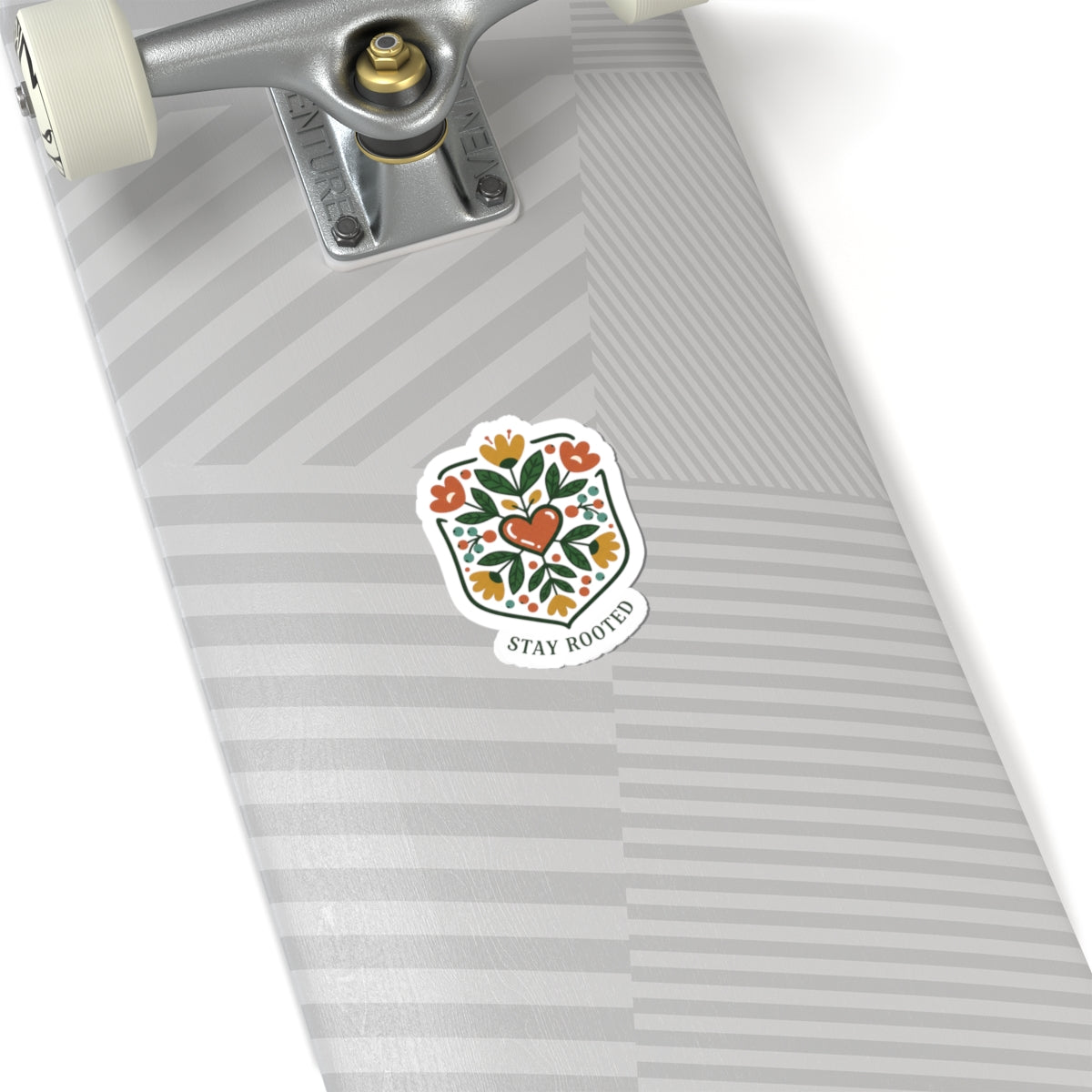 Stay Rooted Folk Botanical Sticker | hand drawn, embroidery style clover