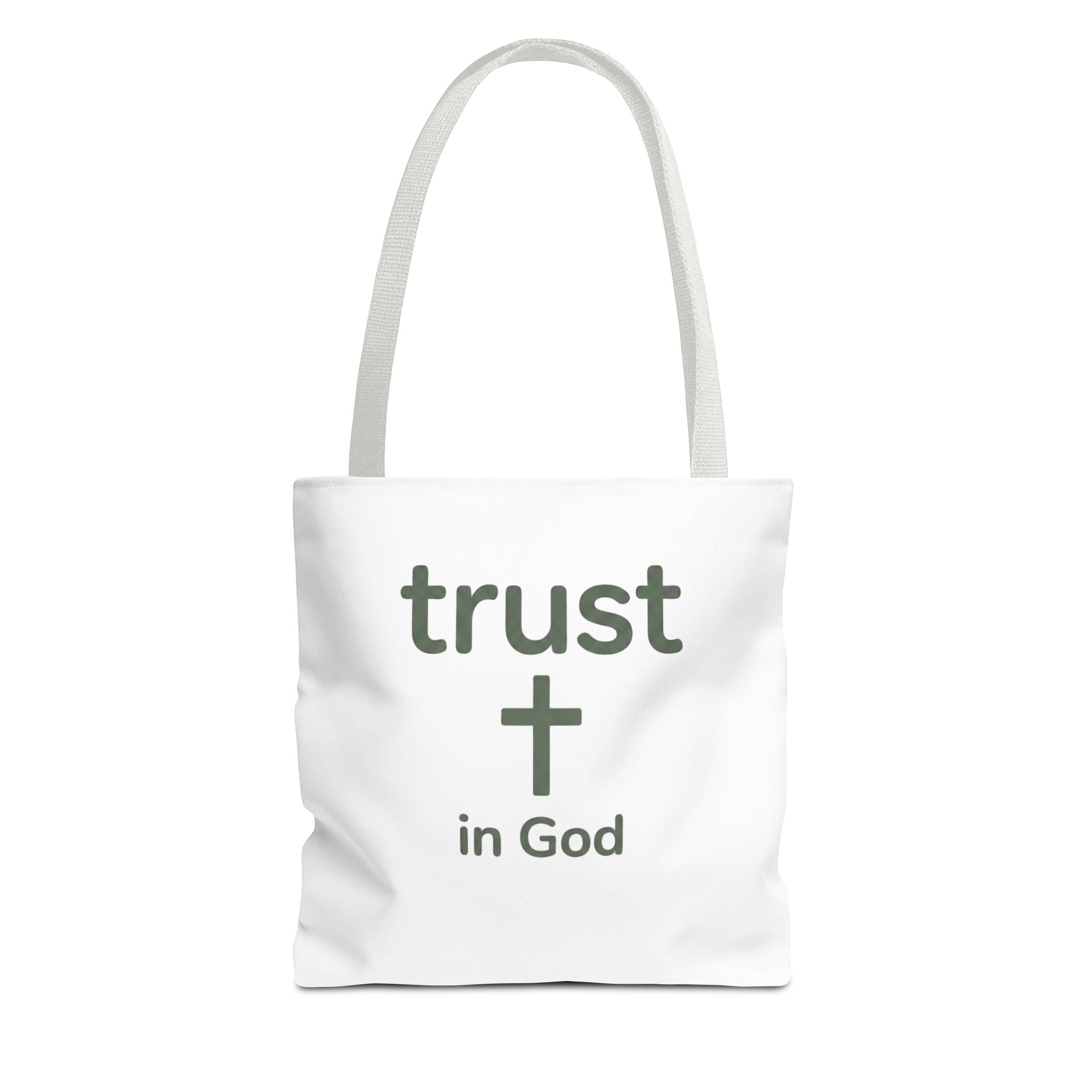 Faith Tote Bag — "Trust in God" Canvas Carryall with Cross