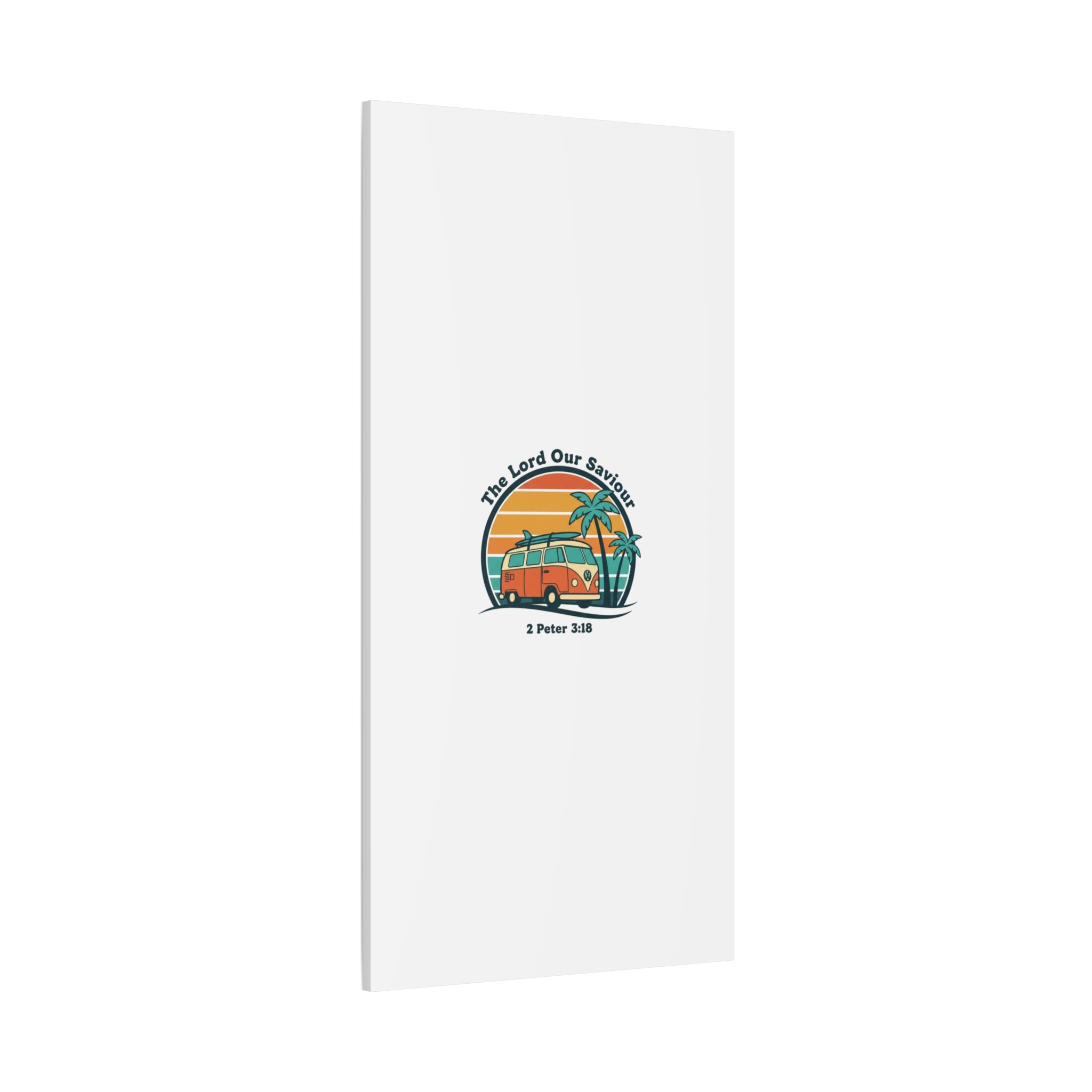 The Lord our Saviour, Retro Surf Sunset Canvas | 70s Van Palm Postcard, Analog Sunshine Aesthetic