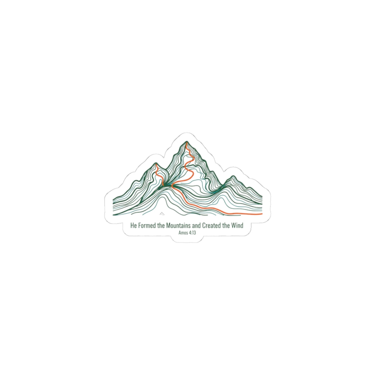 Contour Mountain Topo Sticker | topographic map print, contour line design