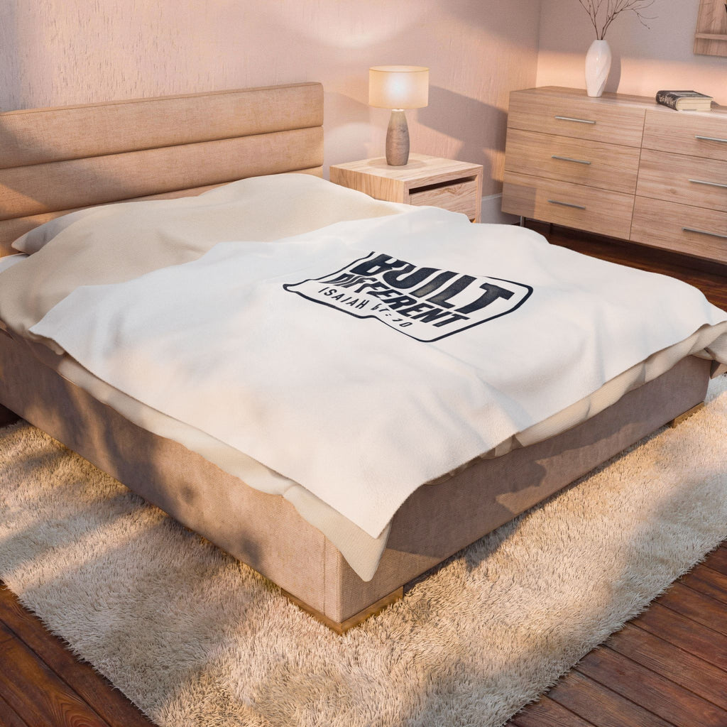 Built Different Isaiah 41:10 Velveteen Plush Blanket — Inspirational Christian Throw