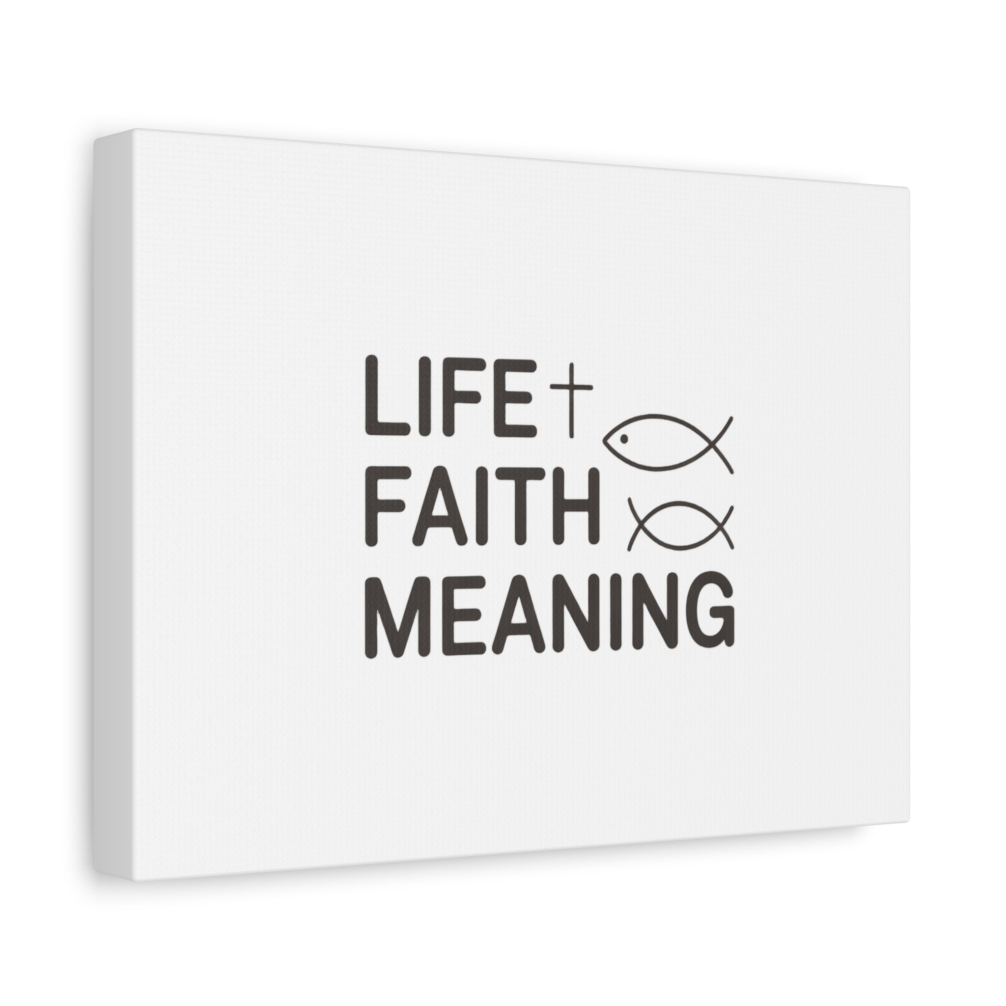 Faith Wall Canvas - "Life + Faith = Meaning" Minimal Christian Art