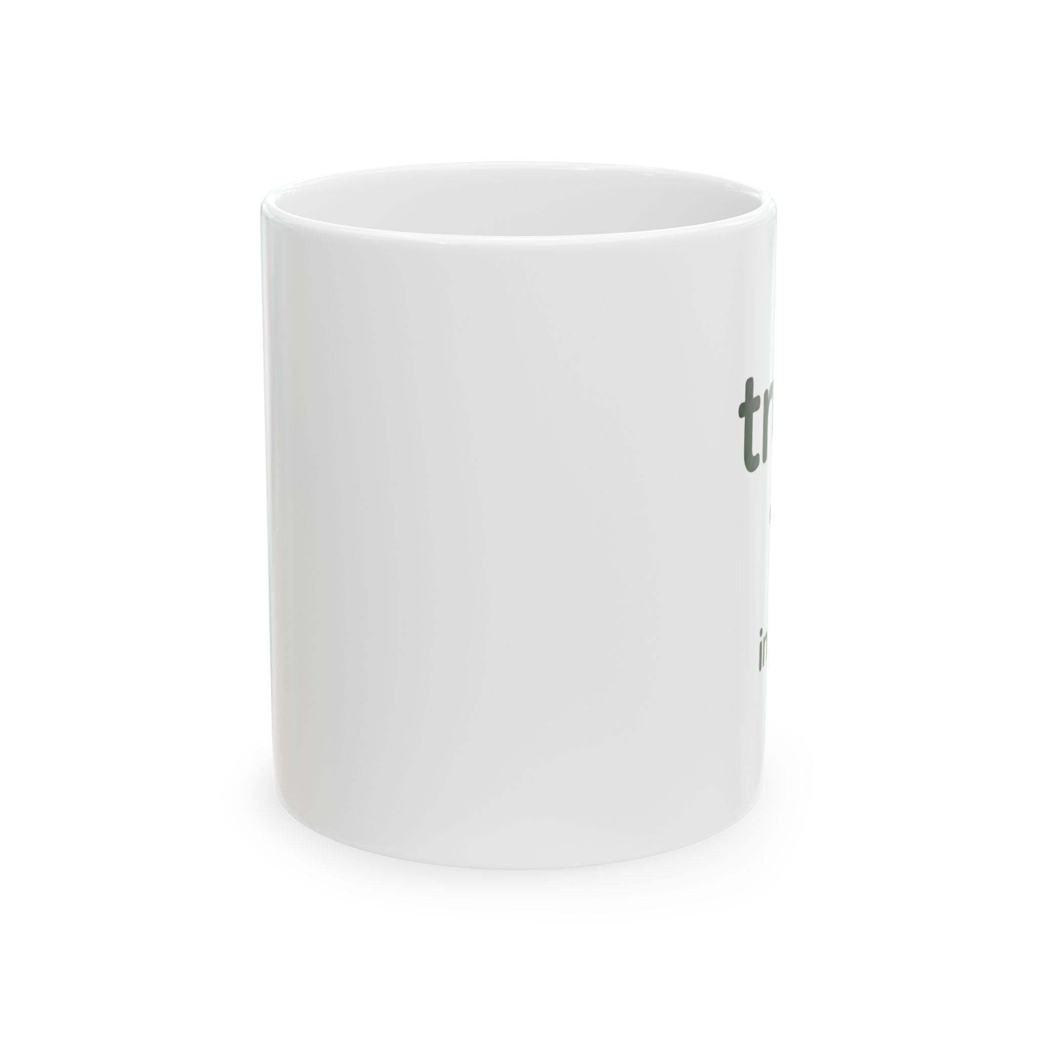 Trust in God Cross Mug — Minimalist Christian Coffee Cup