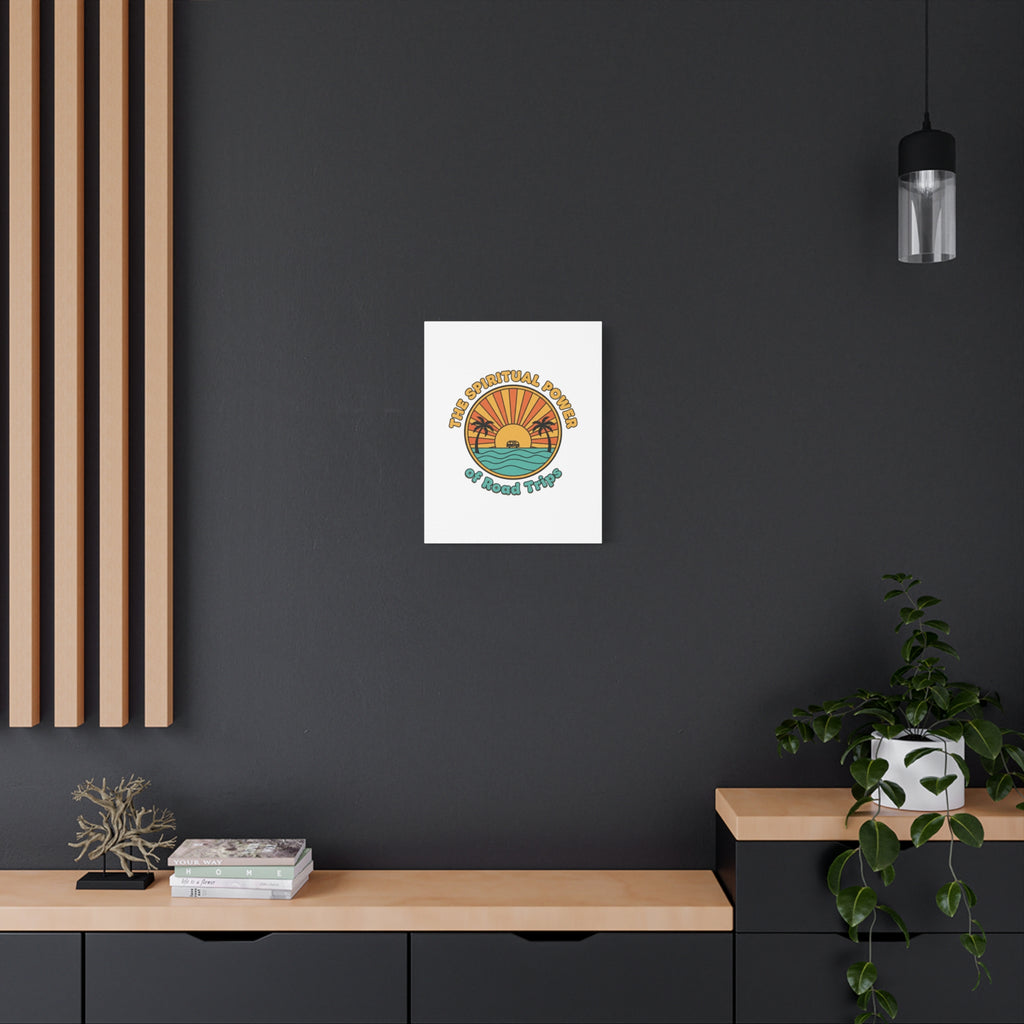 Spiritual Road Trips Canvas | 1970s Sunset Retro Palm Poster