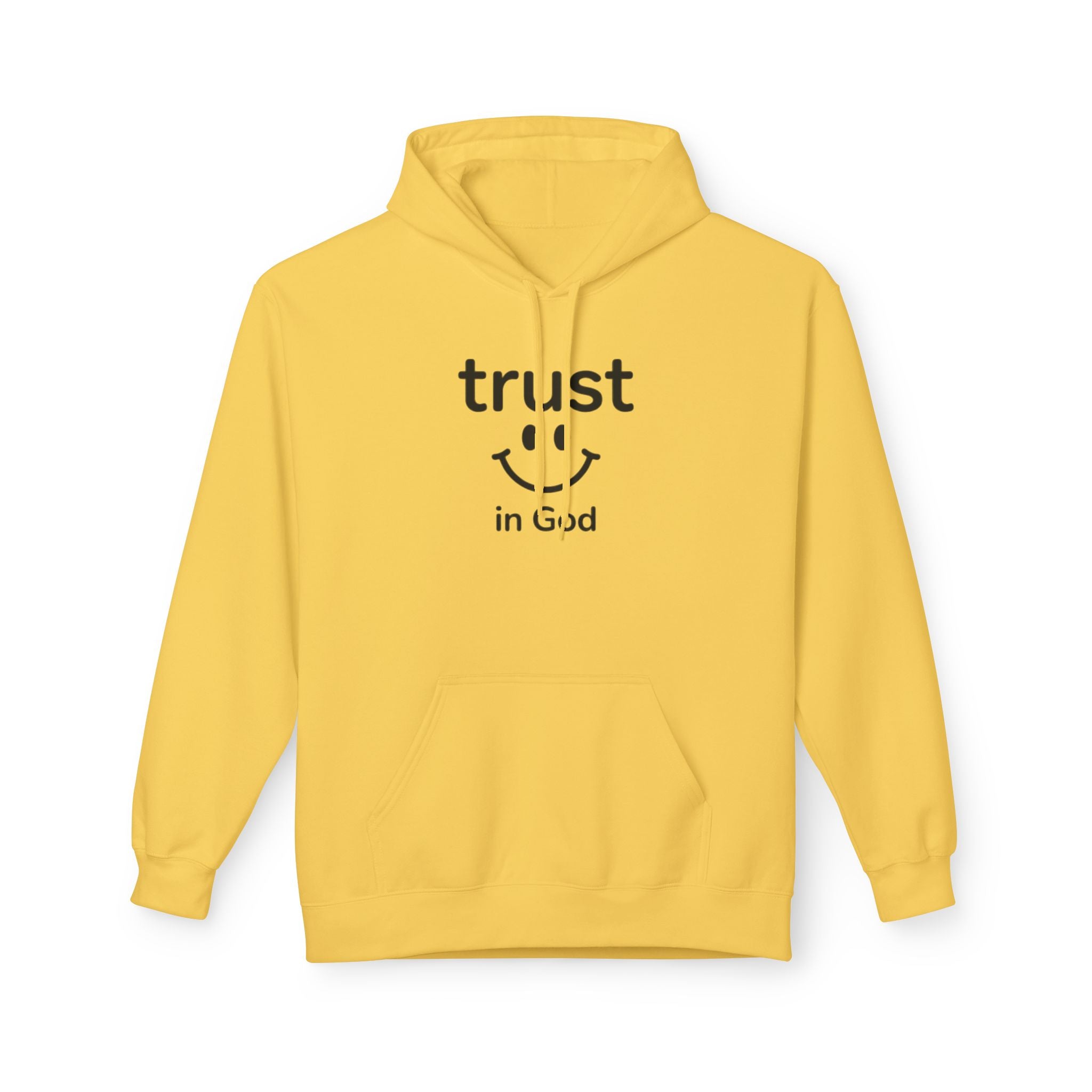 Trust in God Smiley Hoodie — Inspirational Christian Faith Pullover