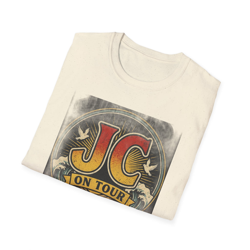 JC On Tour – Follow Jesus Rock ’n’ Roll Christian T-Shirt