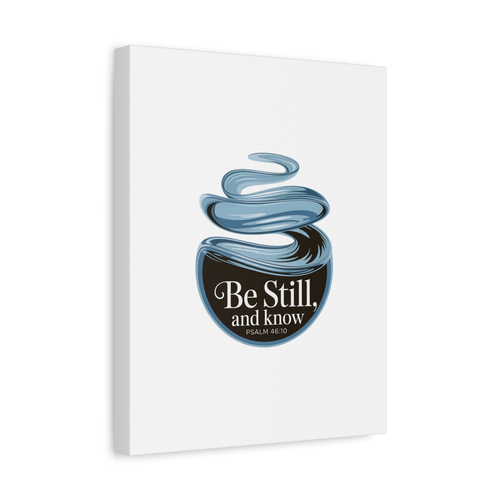 Be Still & Know Canvas Wall Art — Minimal Heart Quote Stretched Matte Canvas