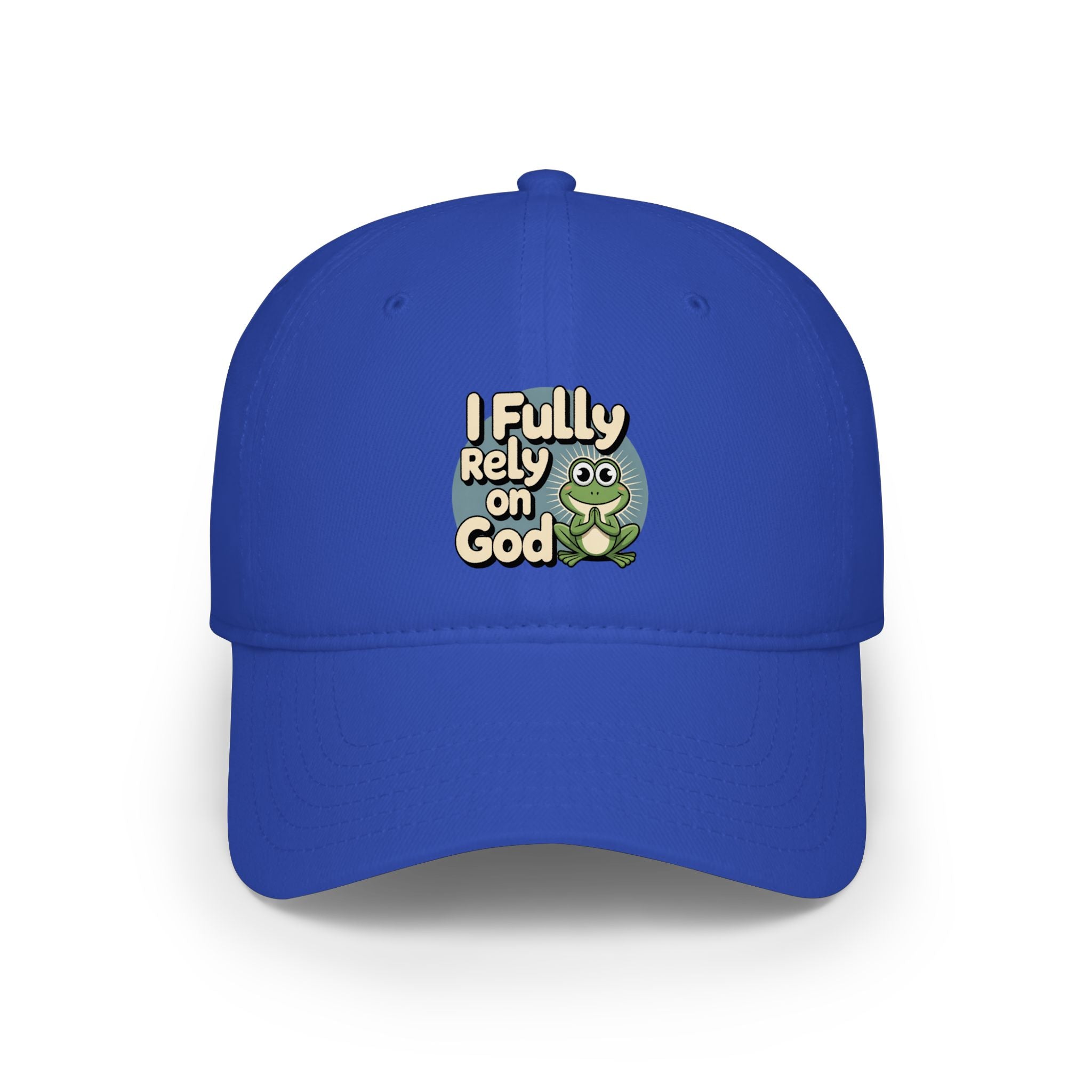 I Fully Rely on God Frog Cap - Low Profile Baseball Hat, Christian Faith Baseball Cap