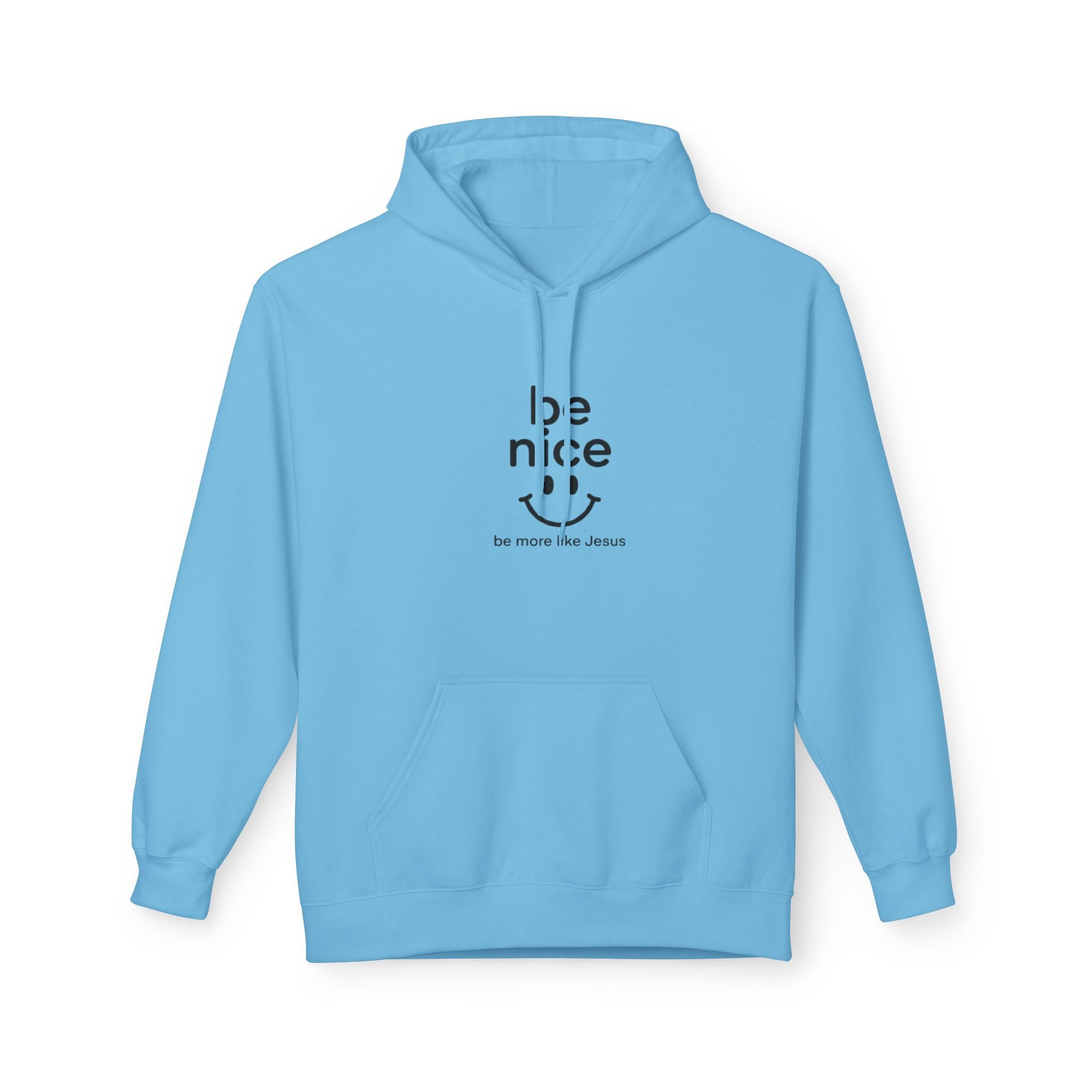 Be Nice' Minimal Smiley Hoodie — Casual Positive Message Pullover