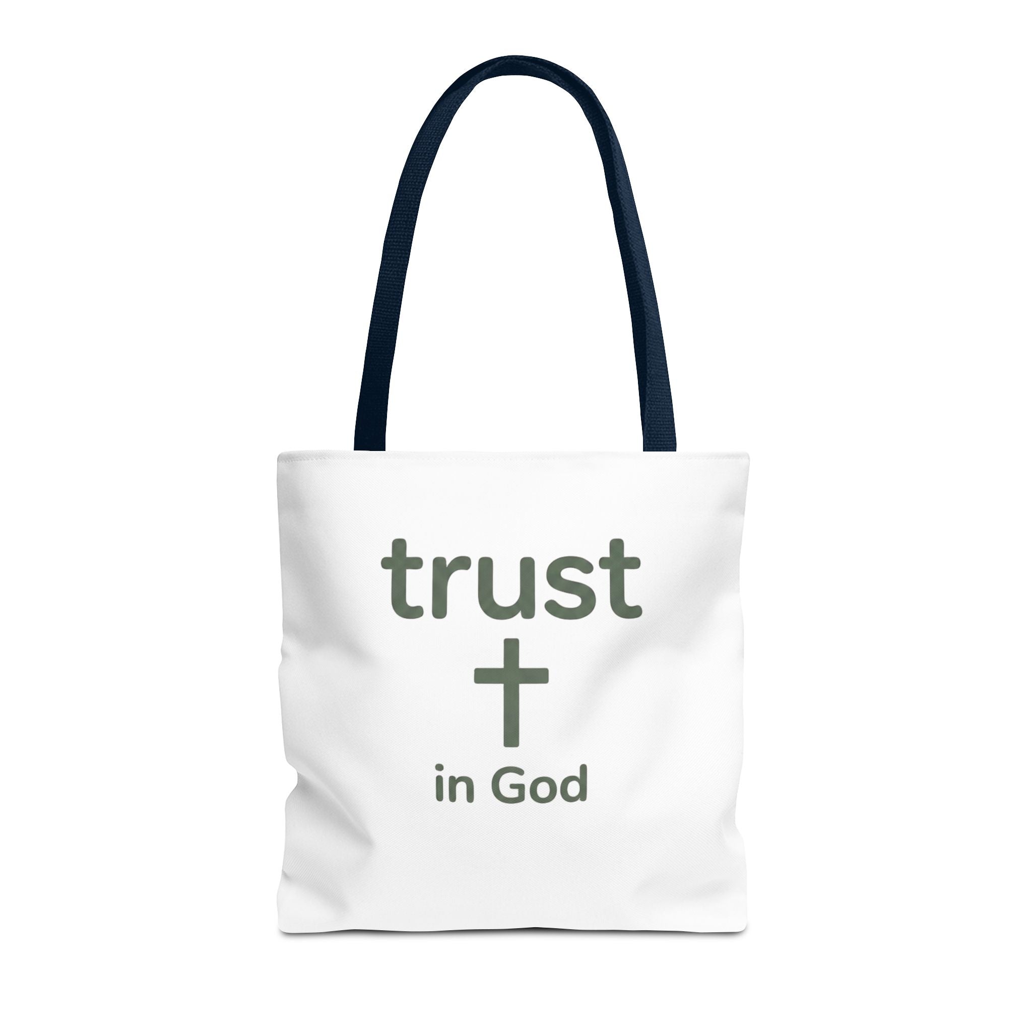 Faith Tote Bag — "Trust in God" Canvas Carryall with Cross