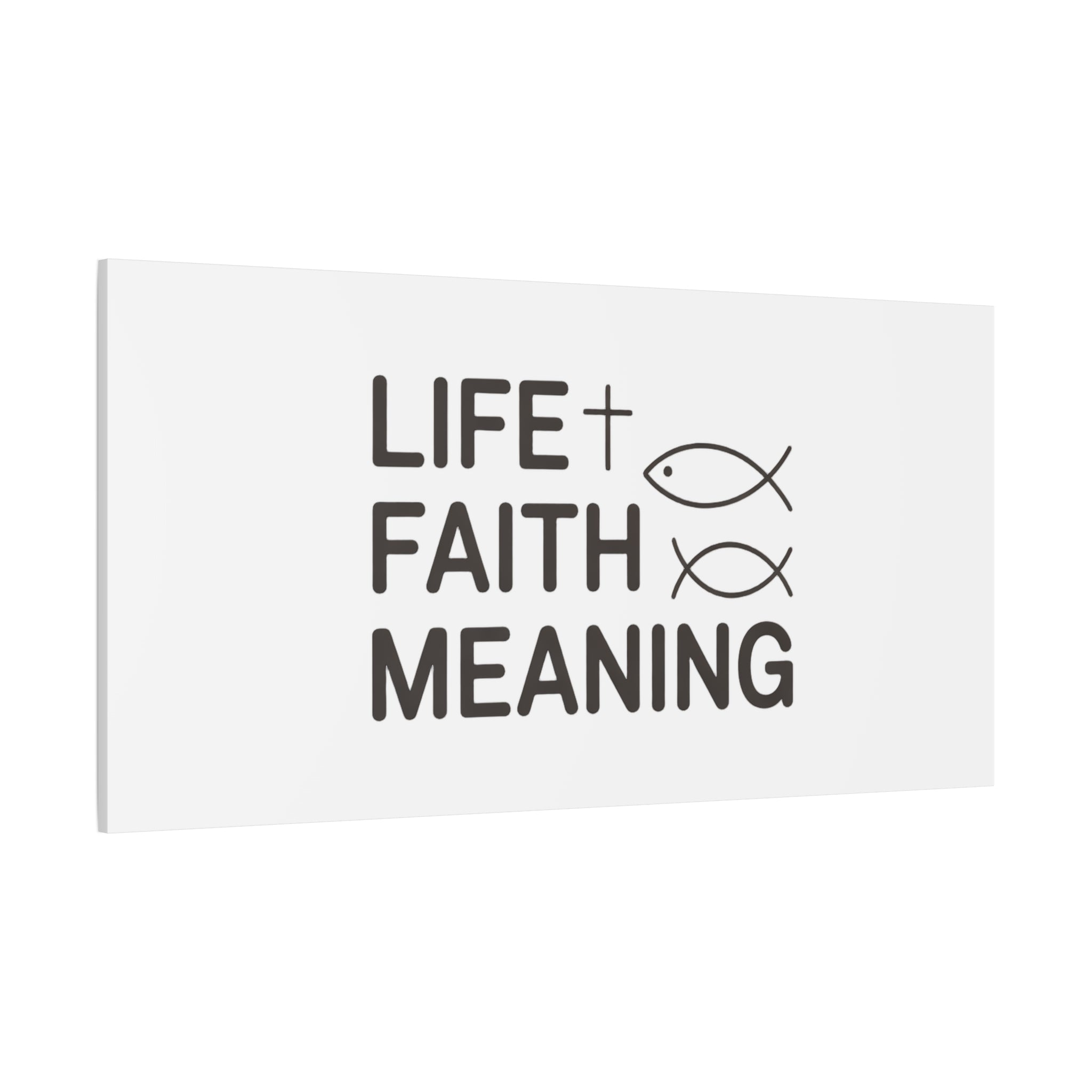 Faith Wall Canvas - "Life + Faith = Meaning" Minimal Christian Art