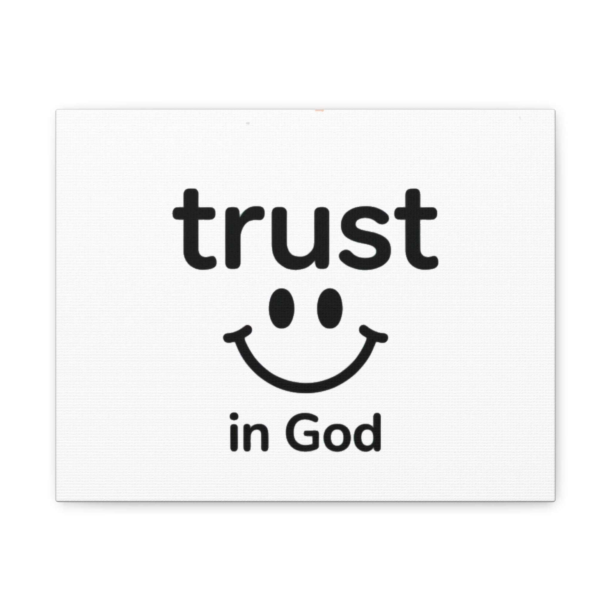 Trust in God Canvas Wall Art — Minimal Heart Quote Stretched Matte Canvas