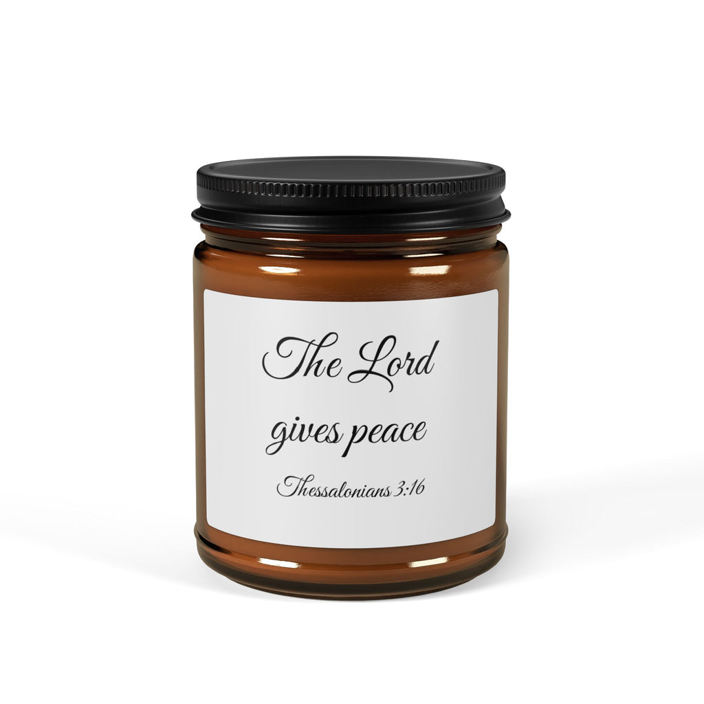 "The Lord gives peace" — Scripture in Script, Candle