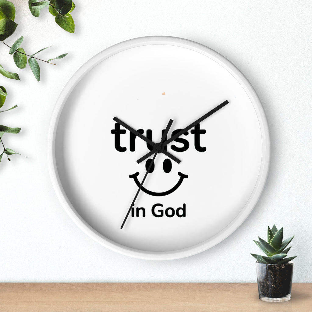 Wall Clock — "Trust in God" Smiley Faith Wall Clock