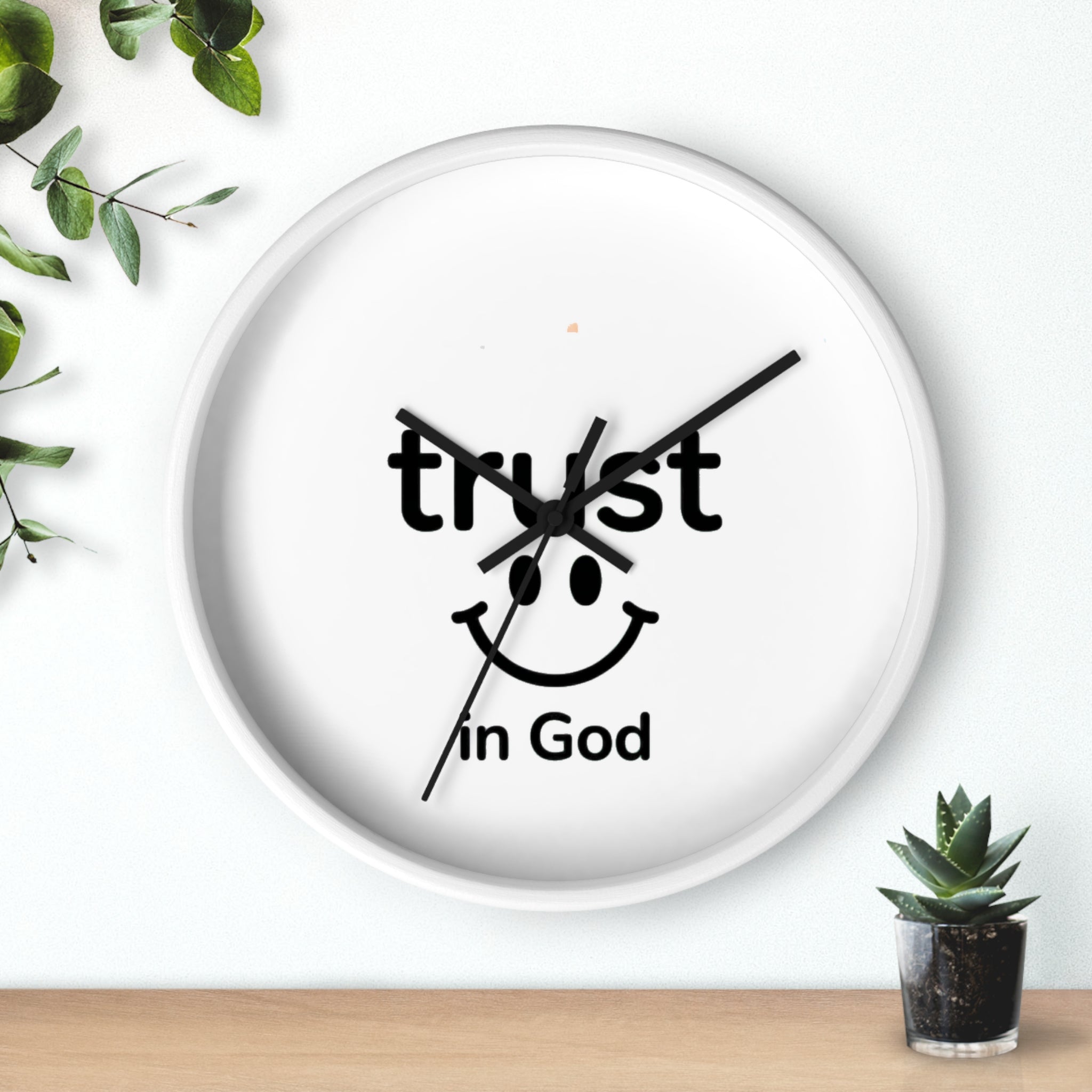Wall Clock — "Trust in God" Smiley Faith Wall Clock