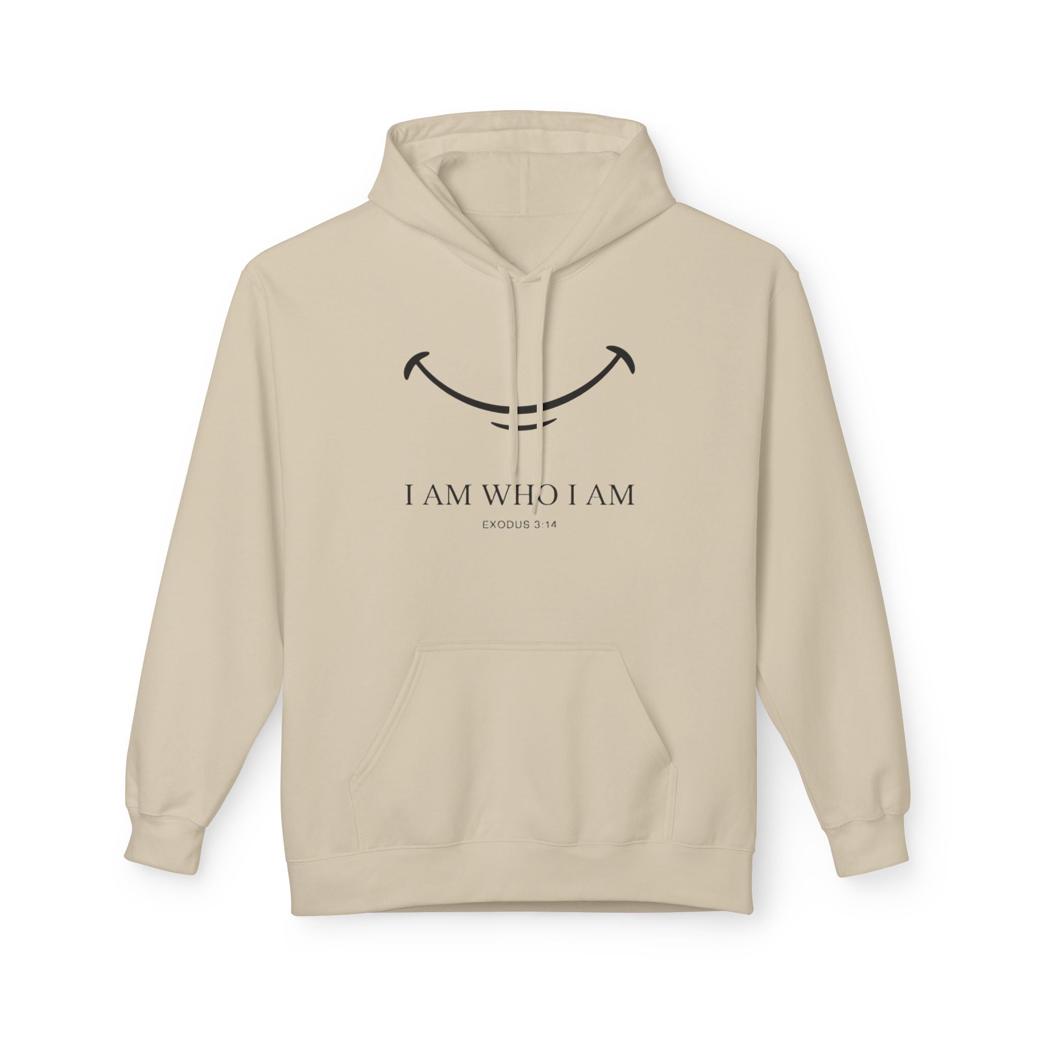 Hoodie — "I Am Who I Am" Minimalist Inspirational Pullover