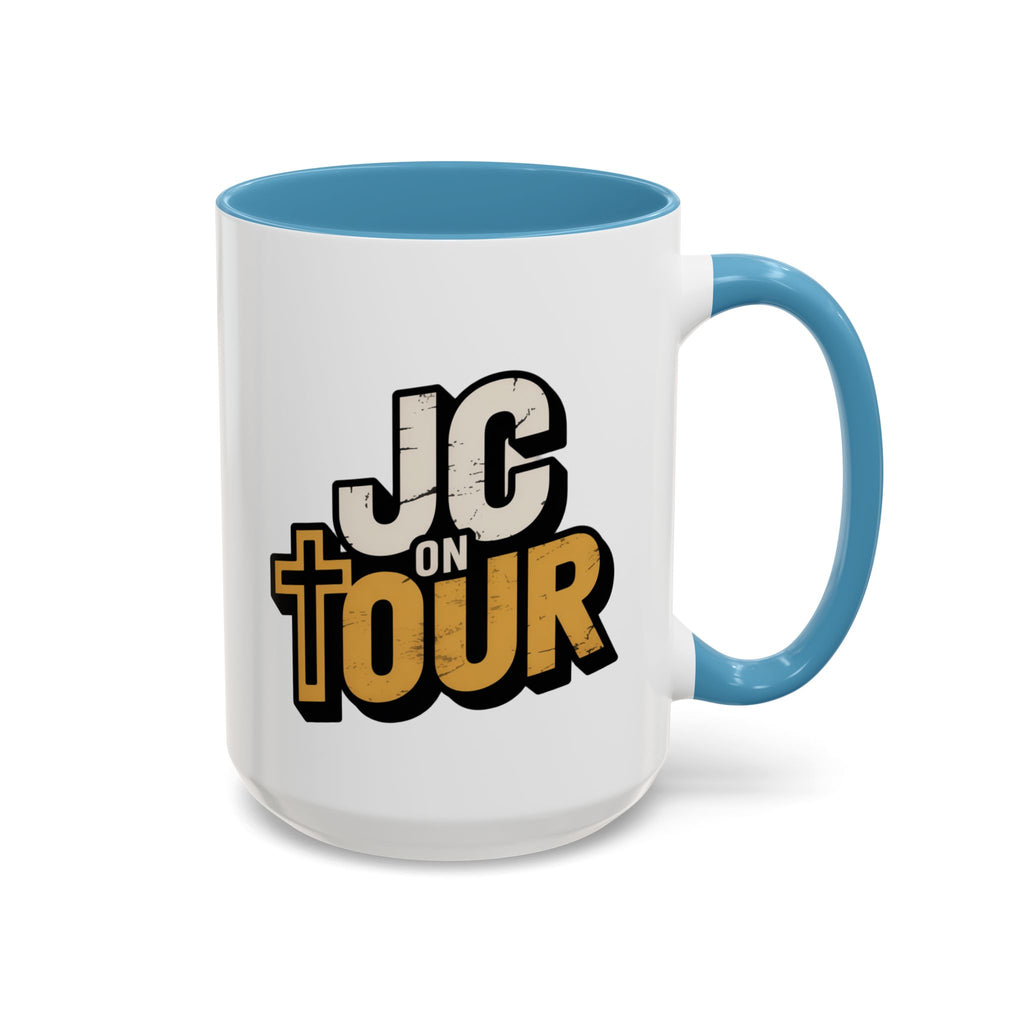 JC on Tour Accent Coffee Mug — Jesus Christ Faith Coffee Cup (11/15oz)