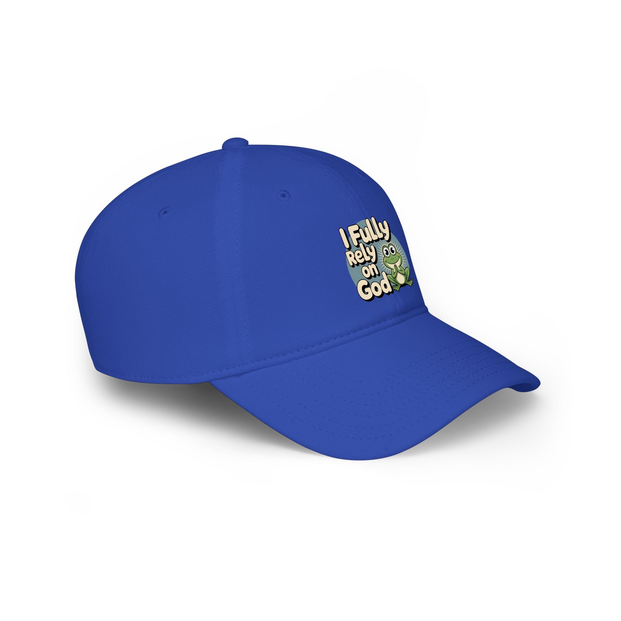 I Fully Rely on God Frog Cap - Low Profile Baseball Hat, Christian Faith Baseball Cap