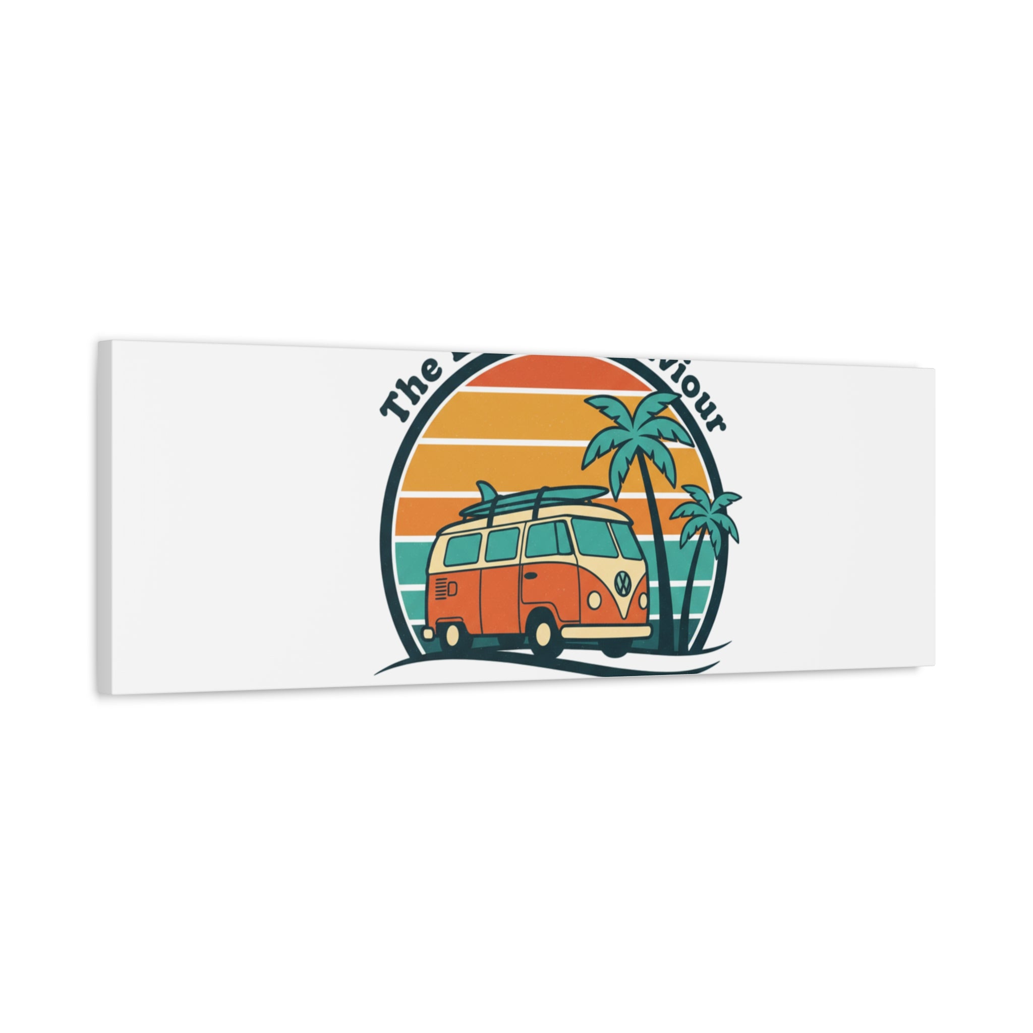 The Lord our Saviour, Retro Surf Sunset Canvas | 70s Van Palm Postcard, Analog Sunshine Aesthetic