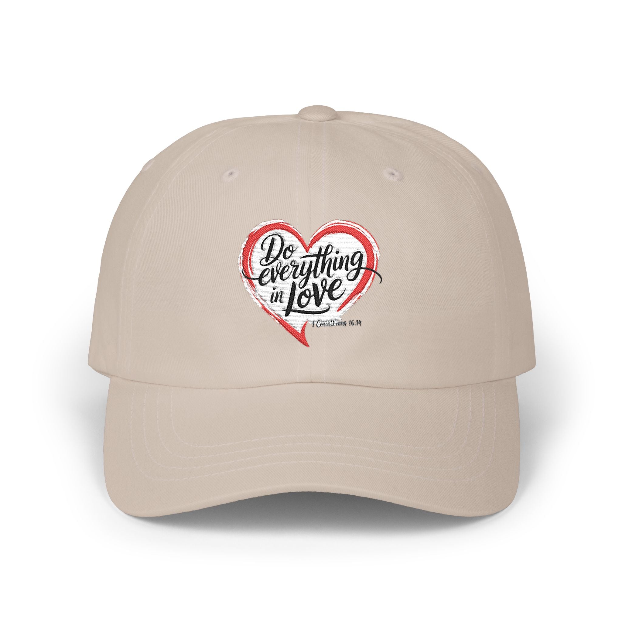 Dad Cap — 'Do Everything in Love' Heart Embroidered Baseball Hat