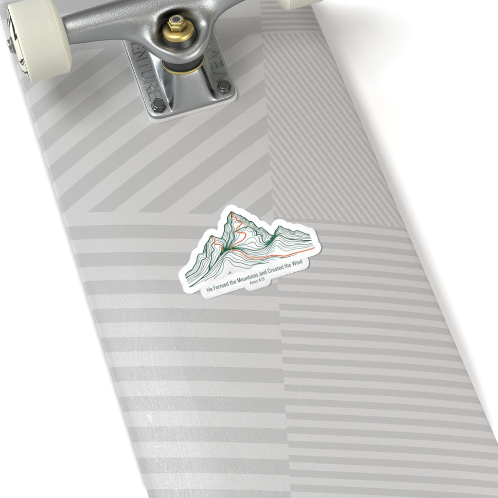 Contour Mountain Topo Sticker | topographic map print, contour line design